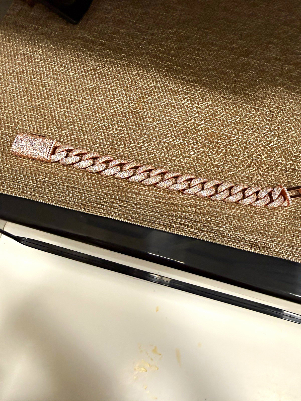Moissanite Rose Gold Cuban Vvs1 925 silver