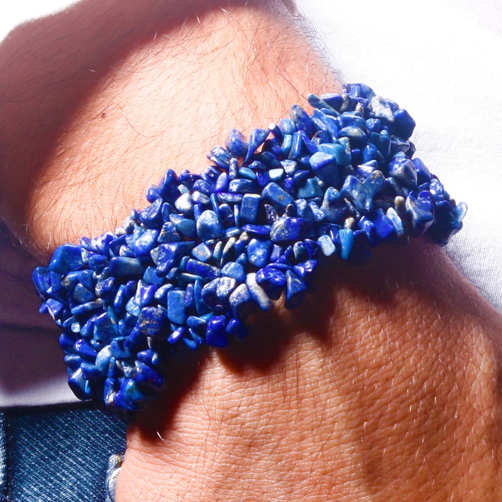 Natural Gemstone Chip Stretch Bracelet Multi Layer Beaded Jewelry Choose Stone
