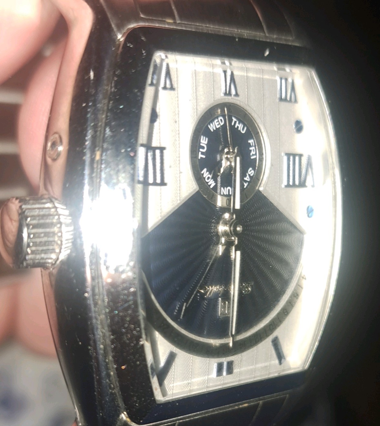 Michele Urban 42mm Tonneau Automatic Stainless Steel Bracelet Day/Date 50m