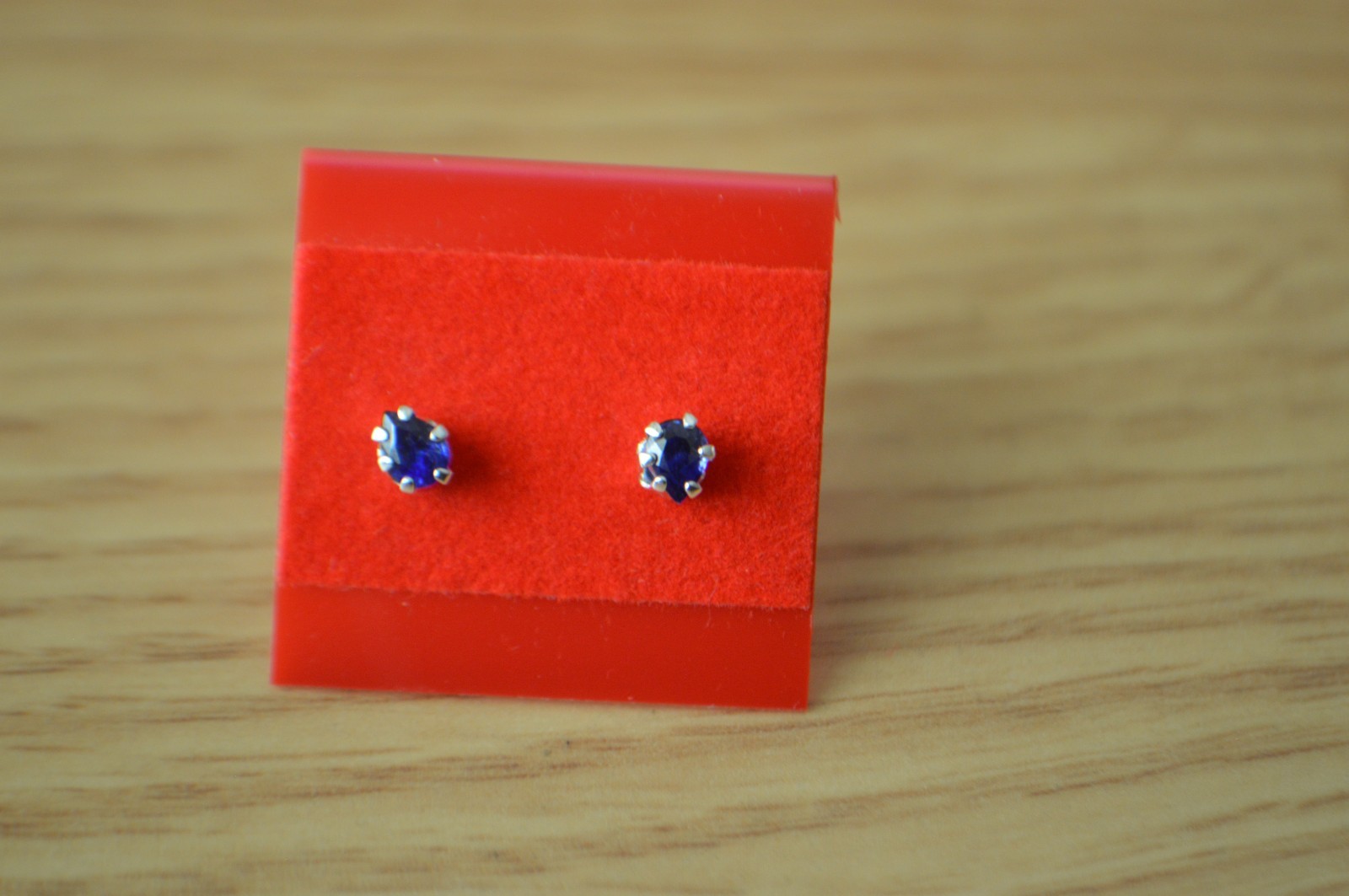 0.36ct Madagascar Blue Sapphire Solitaire Earrings Fine Silver ~ 4x3mm Pear TINY