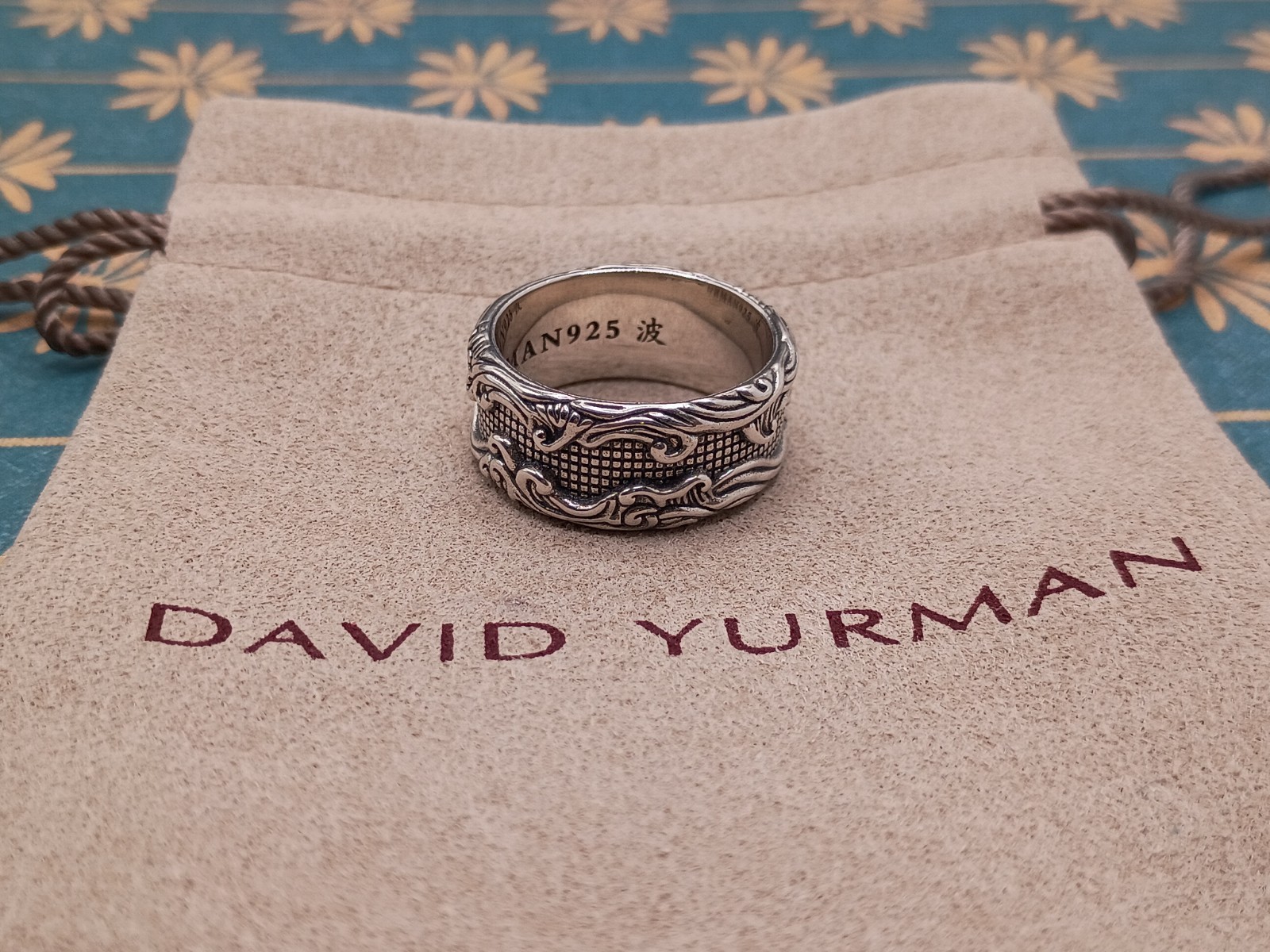 David Yurman Sterling Silver 925 Wave Ring Band Size 9 1/2