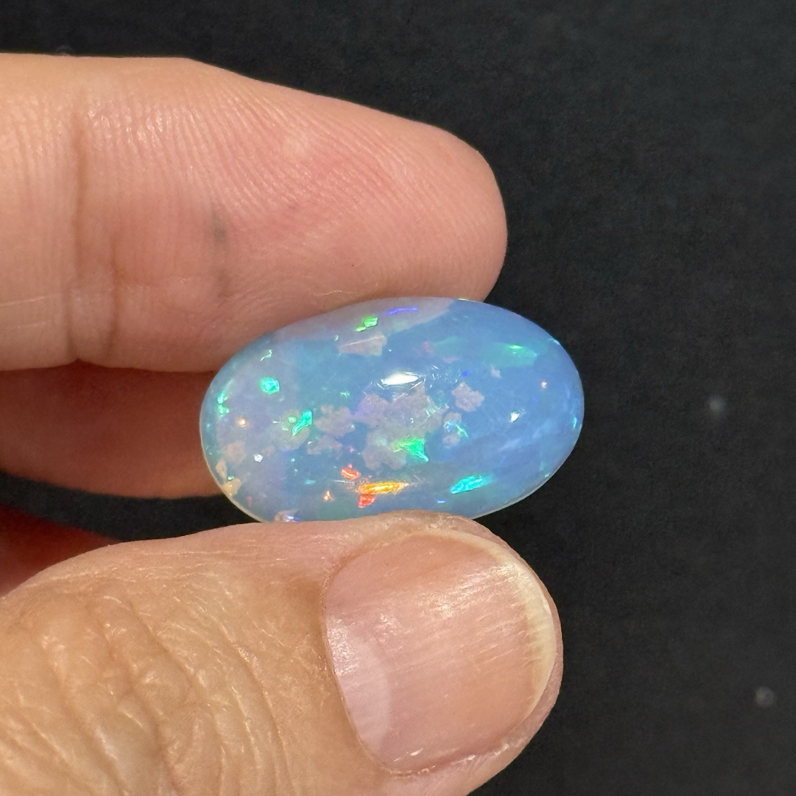 6.10ct 20.7×12.7×4.7mm Fine Galaxy Pin Fire Ethiopian Welo Opal Oval Cabochon