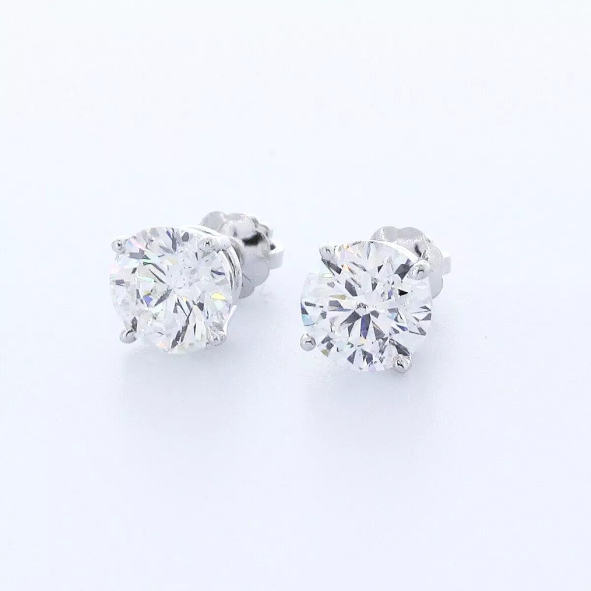 Stud Earrings Solid 14K White Gold Classic 1.01 CT Round Natural Diamond F SI1