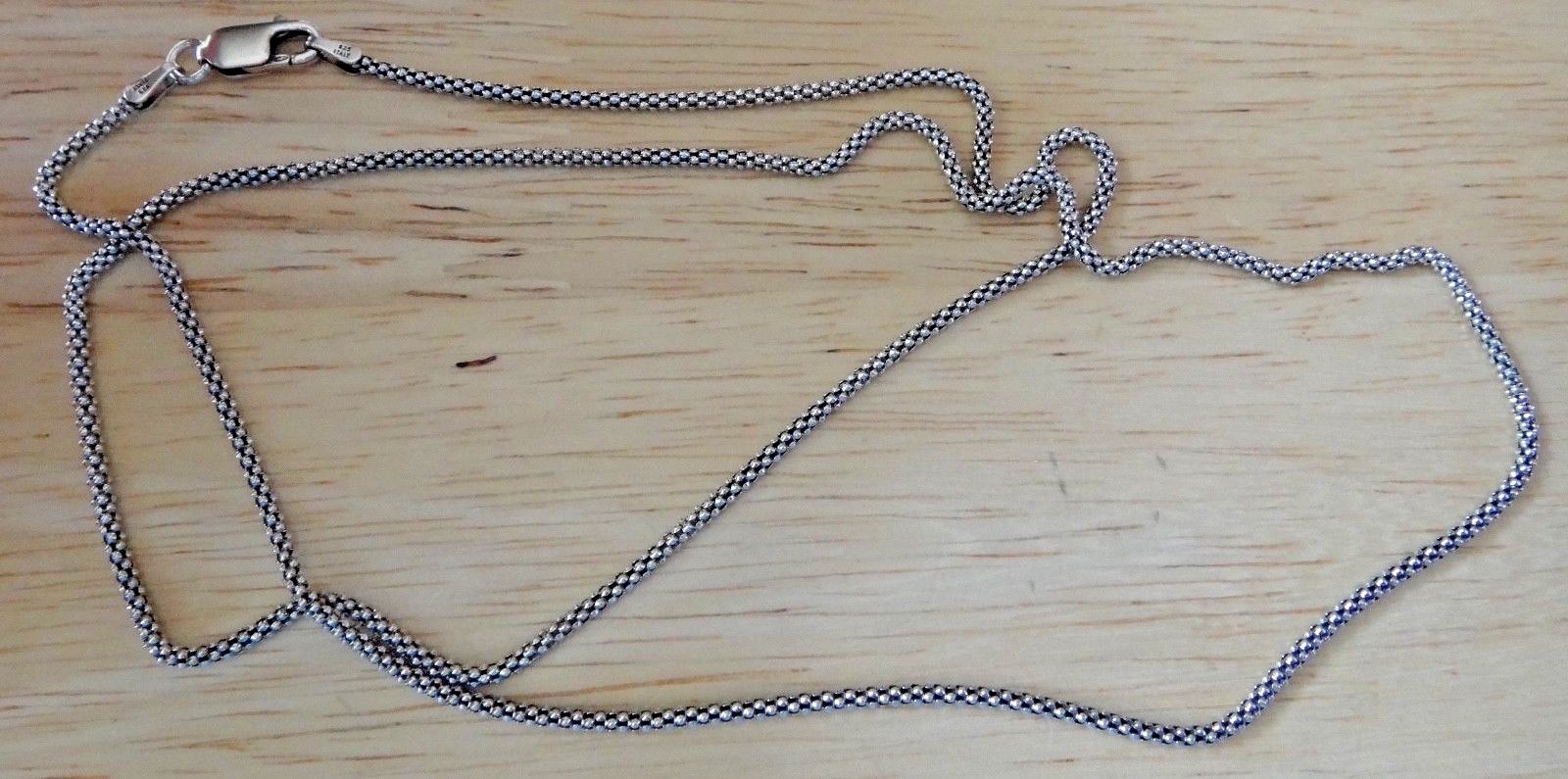 Sterling Silver 1.5mm Popcorn Chain in size 16″ 18″ 20″ 24″ or 30″ Lobster clasp