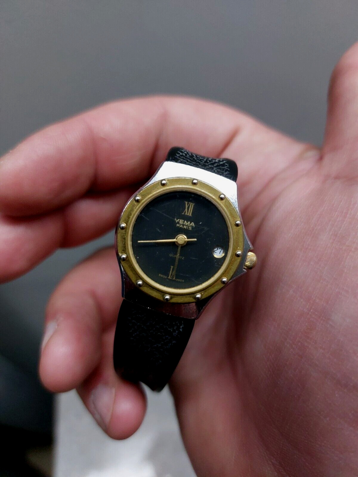 Vintage YEMA Paris Ladies Watch Quartz Watch Screw Down Crown