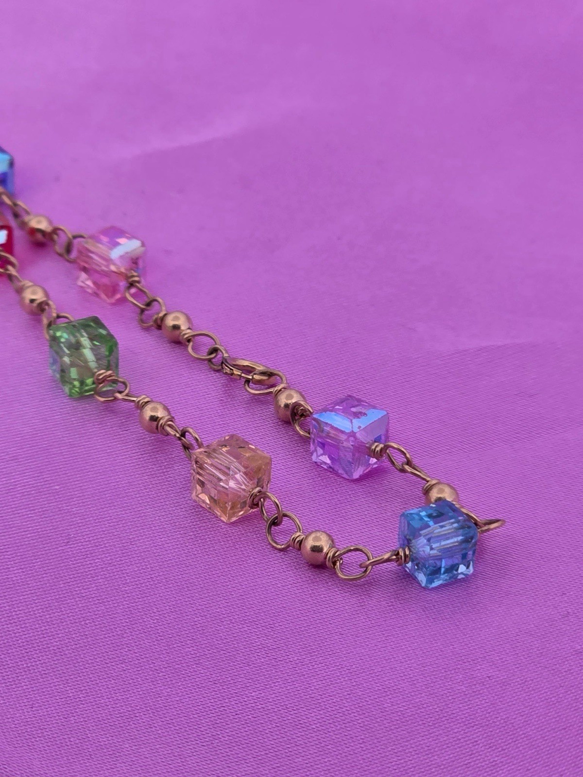 14k Yellow Gold Bracelet with Multi-Colored Stones 5.7GR