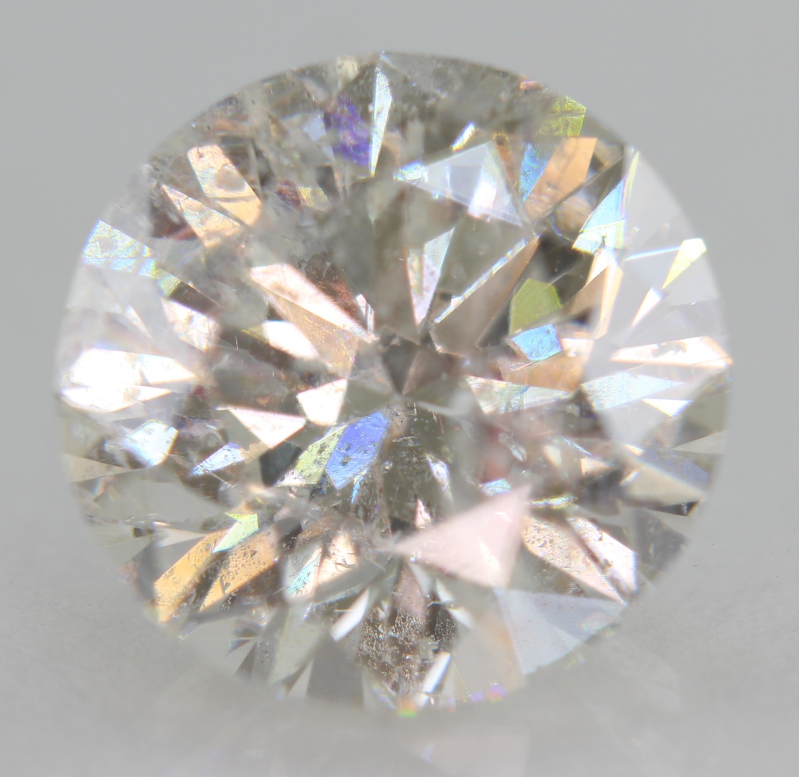 Certified 2.51 Carat F SI1 Round Brilliant Natural Enhanced Loose Diamond 8.69mm