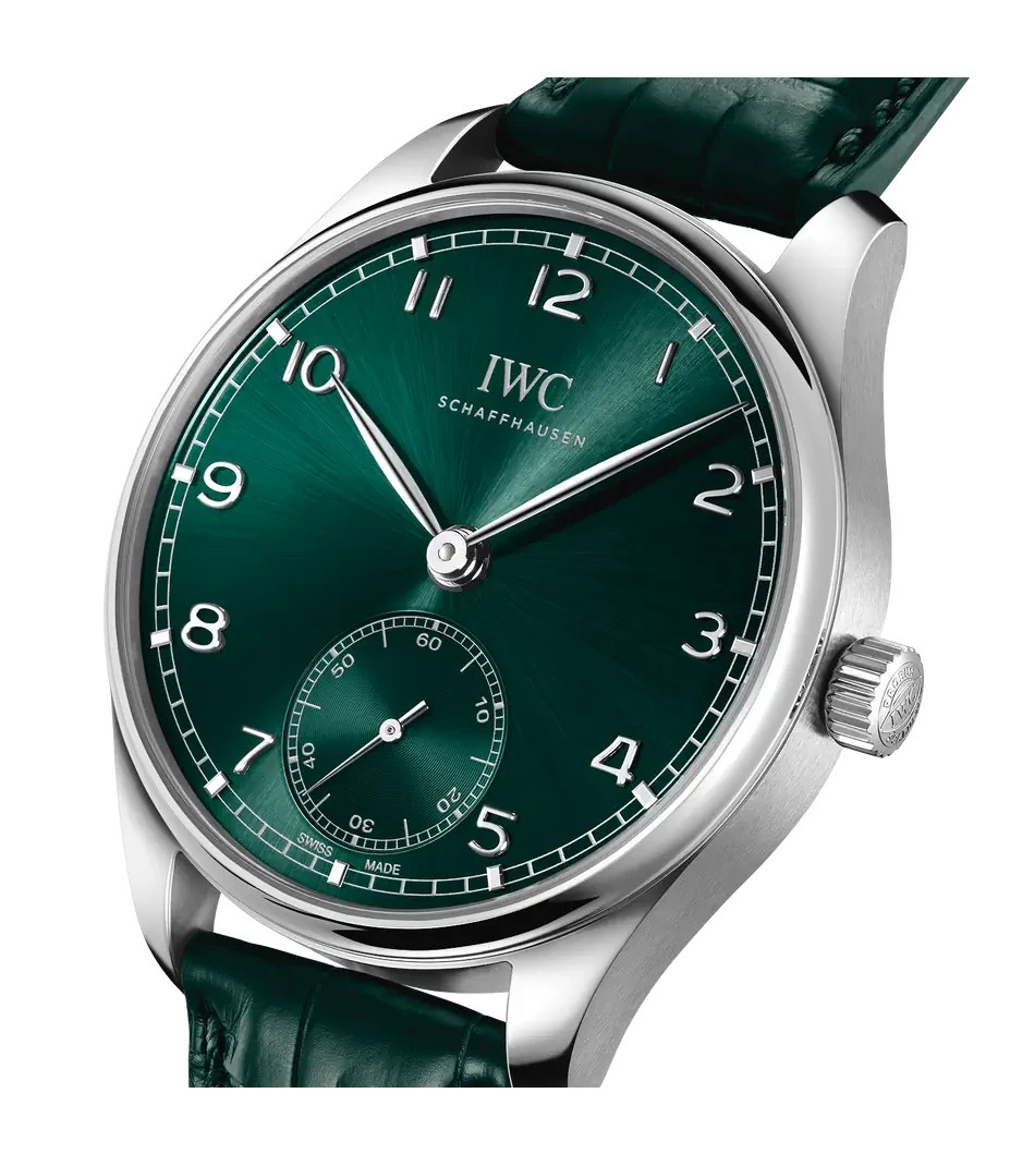 New IWC Portugieser Automatic 40 Green Dial Green Crocodile Strap Watch IW358310