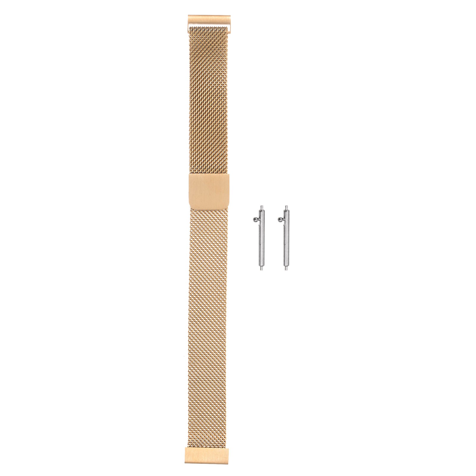 Stainless Steel Mesh Watch Band 16mm Quick Release Magnetic Clasp Rose Gold