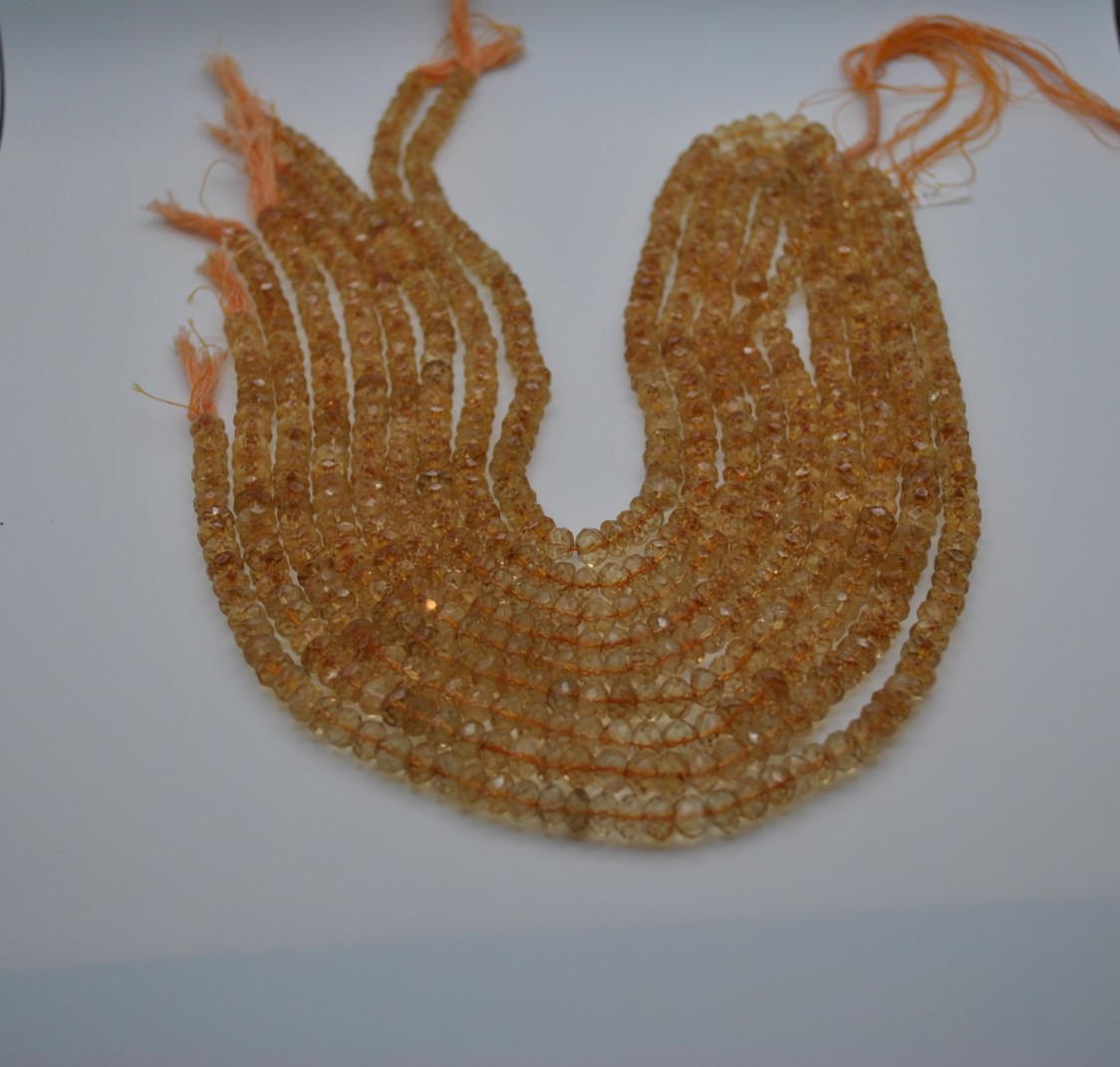 Citrine Gemstone Strand with Faceted Stones (No Clasp)