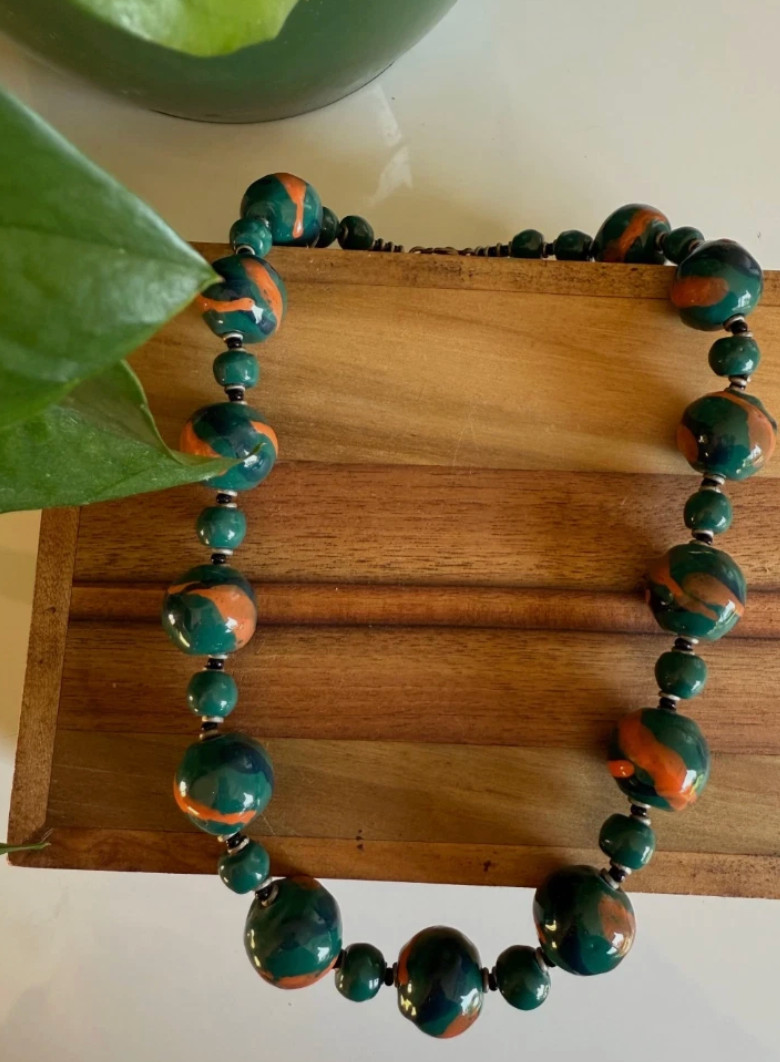 Necklace Bracelet Earrings fashion jewelry handmade beaded Kazuri Africa Kenya