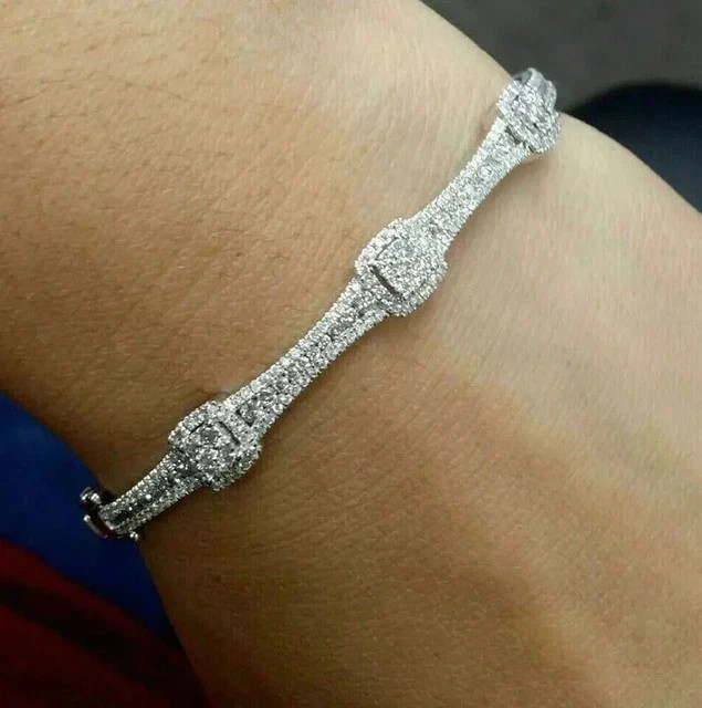 8 Ct Round Cut Simulated Diamond Women’s Tennis Bracelet 14K White Gold Plated
