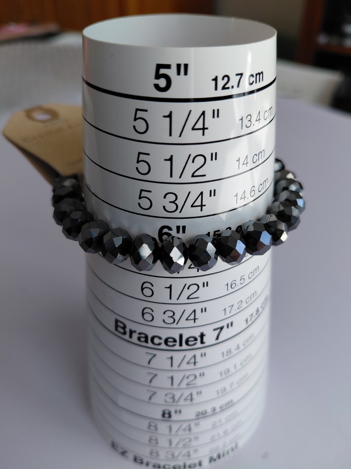 Crystal Avenue Faceted Black Beaded Bracelet- Stretch Size 6 – NWT