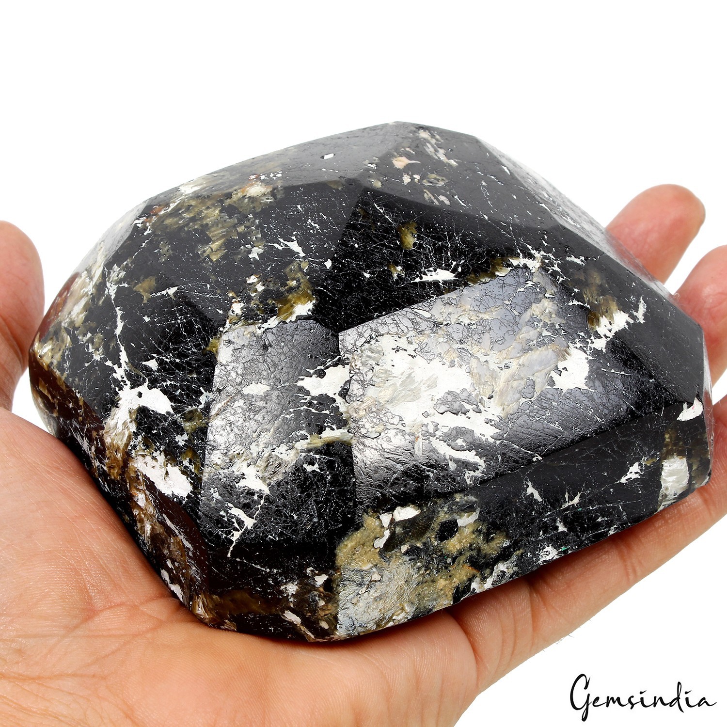 1.1 Kg Natural Black Tourmaline Collectors’ Grade Untreated Emerald Cut Gemstone