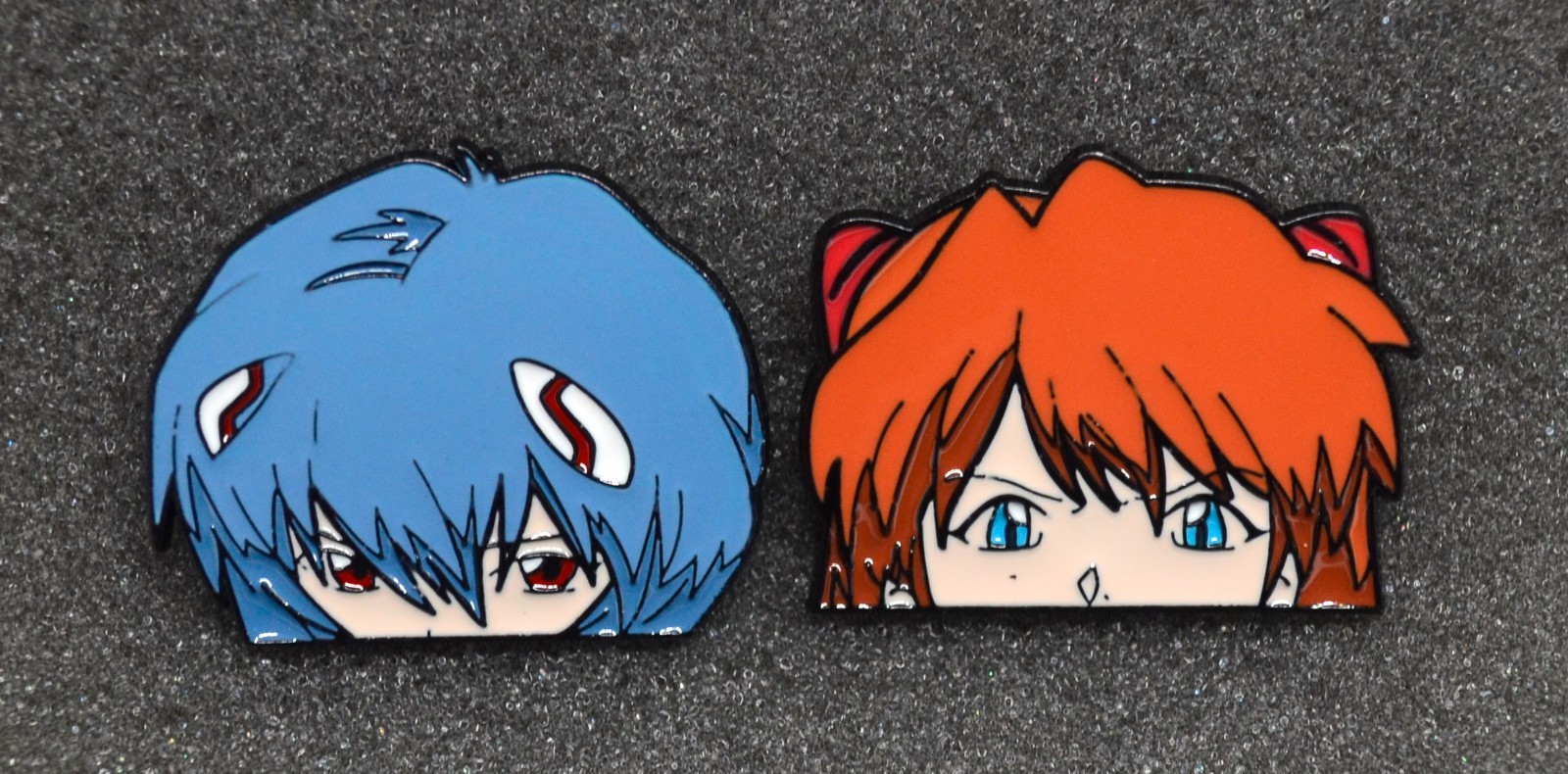 Asuka Langley Rei Ayanami Neon Genesis Evangelion Cute Peeker Enamel Anime Pins