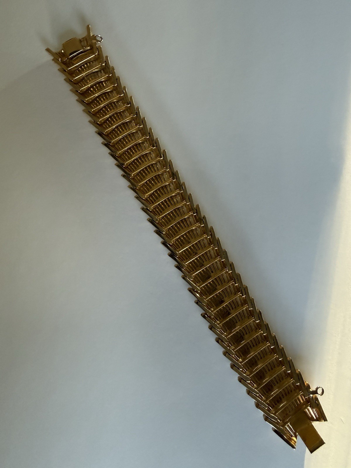 vintage MARCEL BOUCHER Gold Tone Textured Ladies Bracelet Mid Century AS IS