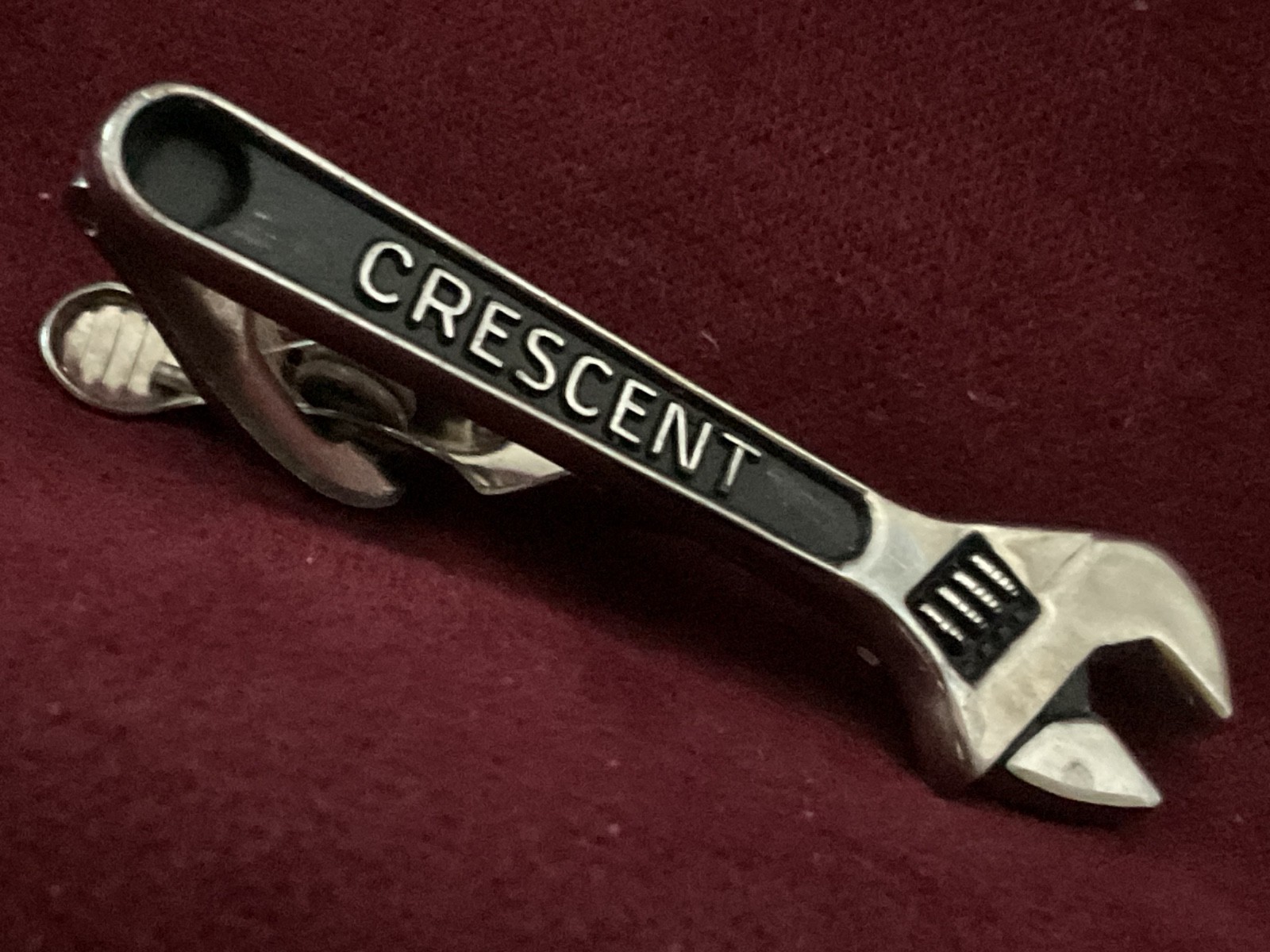 Vintage Kinney Co. Miniature Crescent Adjustable Wrench Tie Clip Clasp