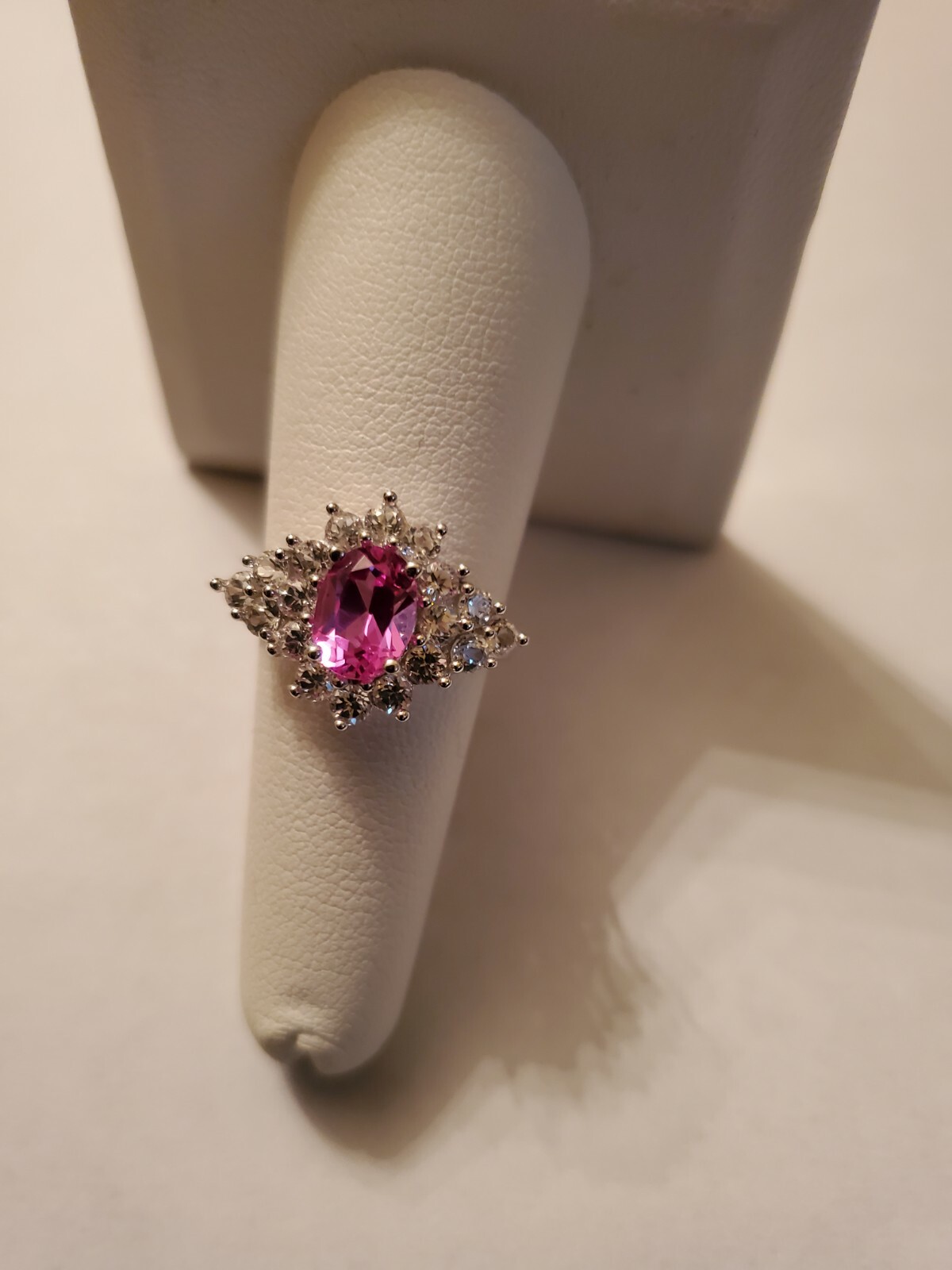Gorgeous Ring With 2.85 ctw Created Sapphire & Topaz in 10K White Gold Size 7