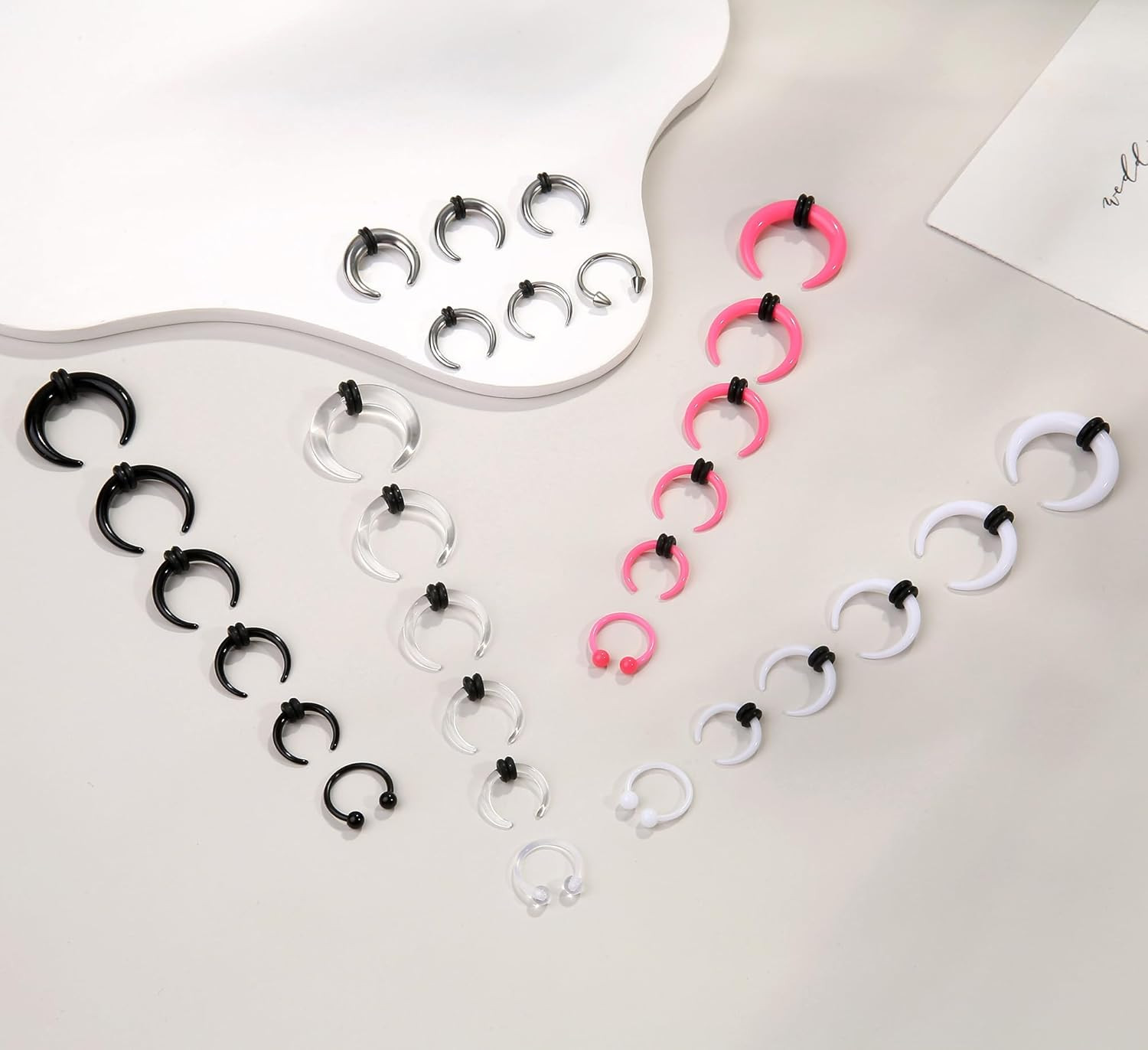 Septum Pincher Tapers Stretching Kit Acrylic Stainless Steel Septum Piercing Jew