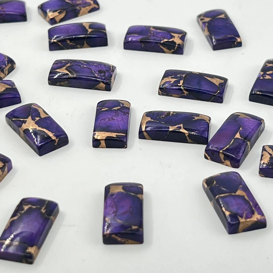 AAA+ Purple Rose Copper Turquoise Cabochon Rectangle Shape Loose Gemstone