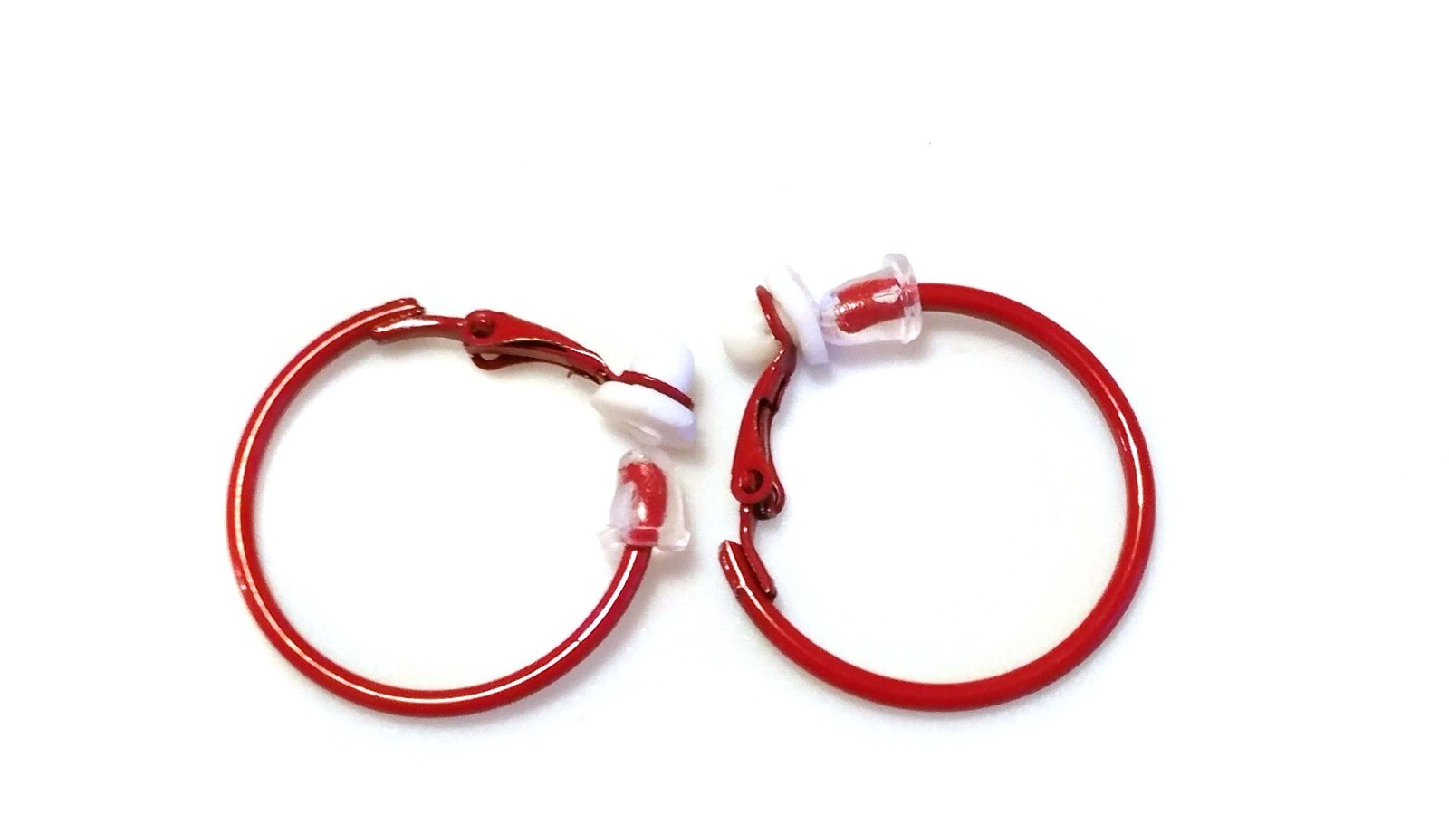 CLIP-ON EARRINGS ASSORTED COLORS HOOP EARRINGS 1 INCH HOOP EARRINGS