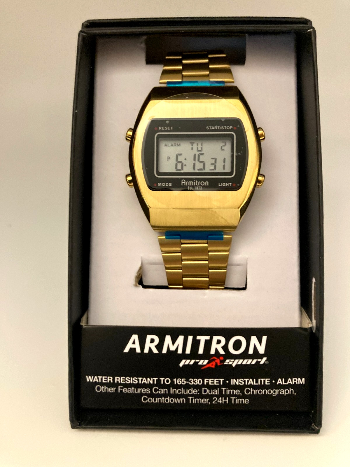Armitron Sport Retro Men’s Digital Bracelet Watch, 40/8512BKG Brand New With Box
