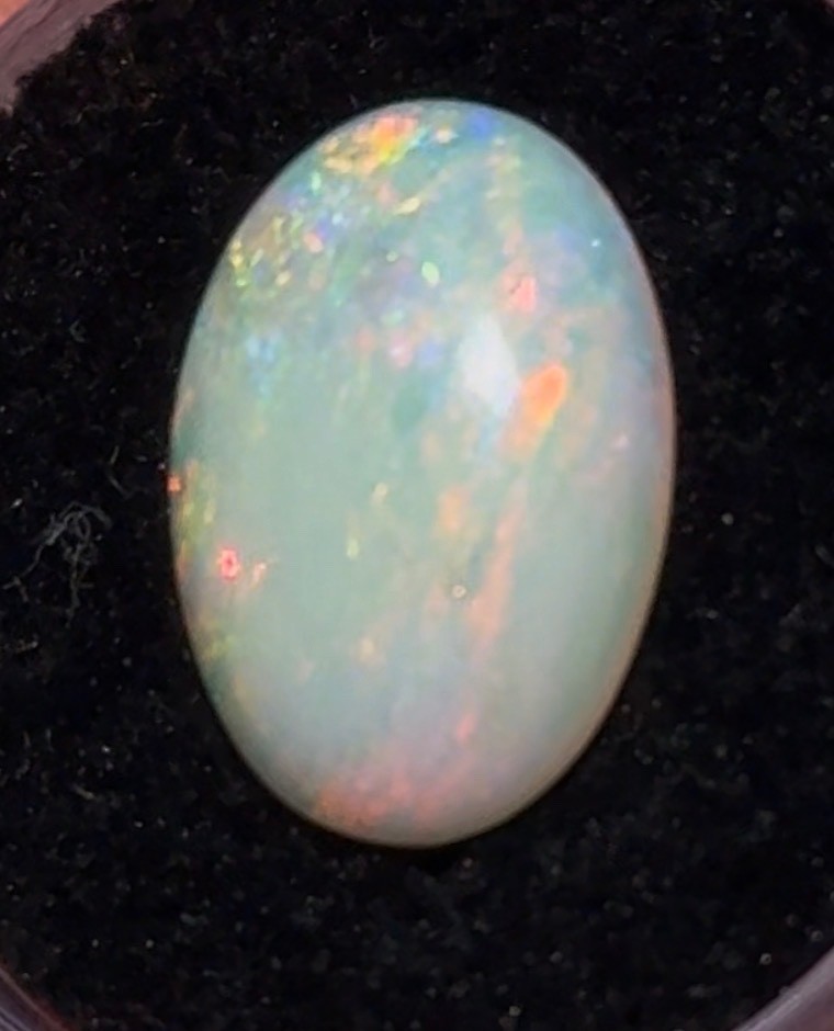 Natural Australian Solid Opal 3.95ct White Fire Loose Cabochon Gem