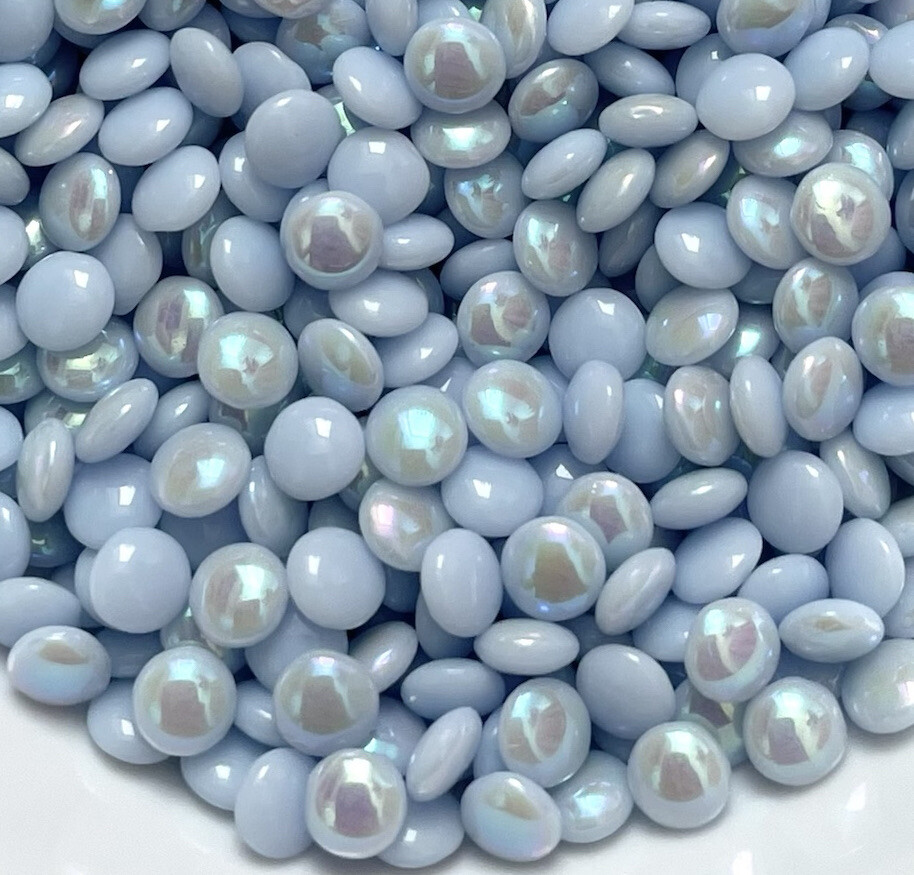 48 Vintage AB Baby Blue Cabochons 4mm Glass West German SS17 Stones C6-52