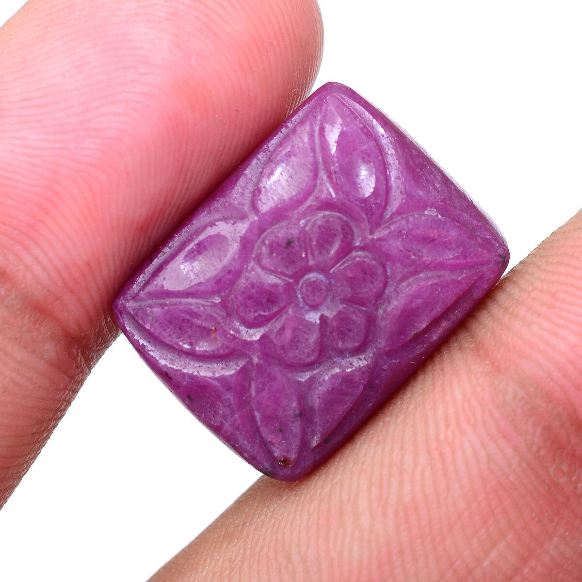 28.00 Cts Natural Untreated Ruby 19.54mm*14.80mm Octagon Hand Carved Gemstone