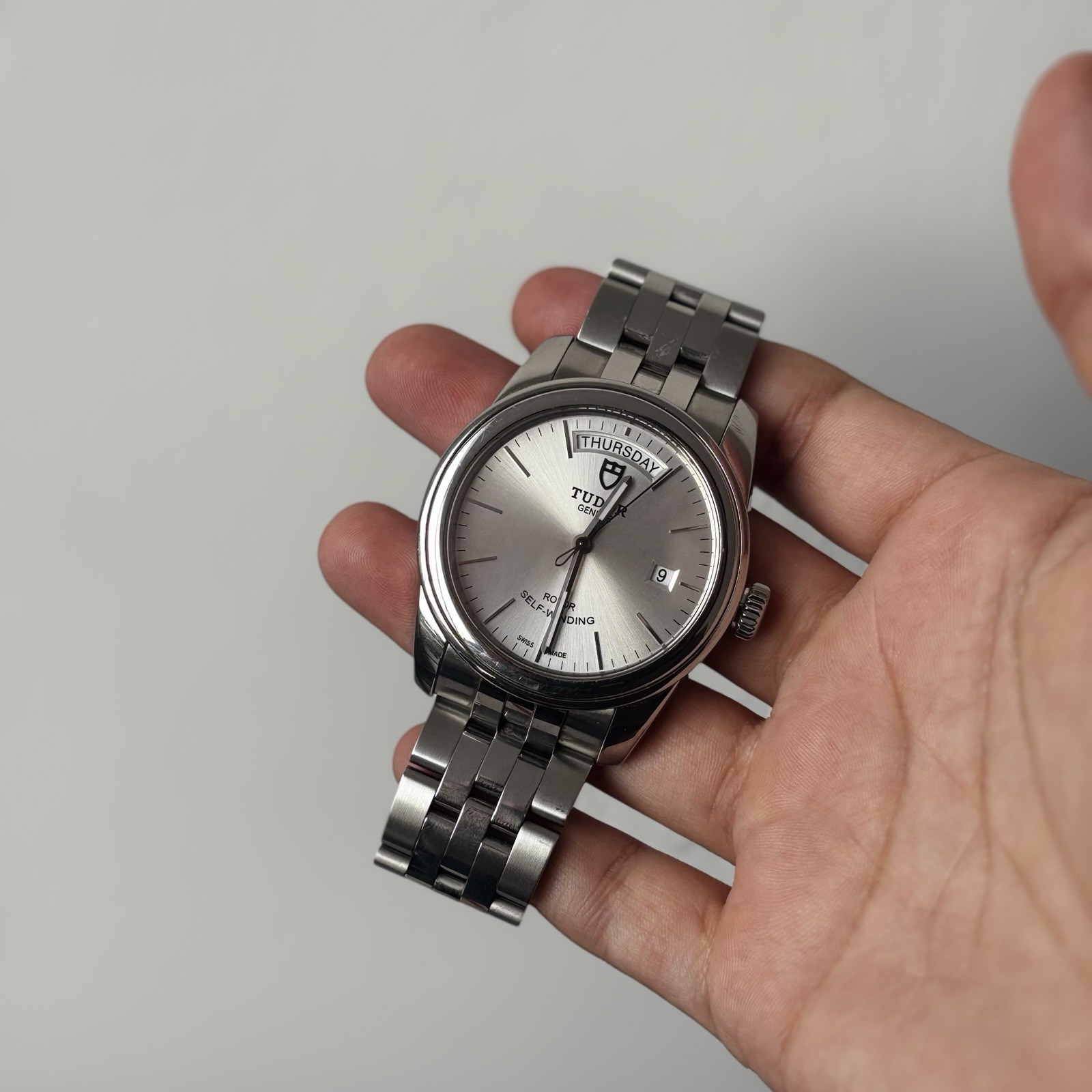 Tudor Glamour Day Date Opaline Dial M56000 39mm Men’s Watch + Box/Manual/Tag