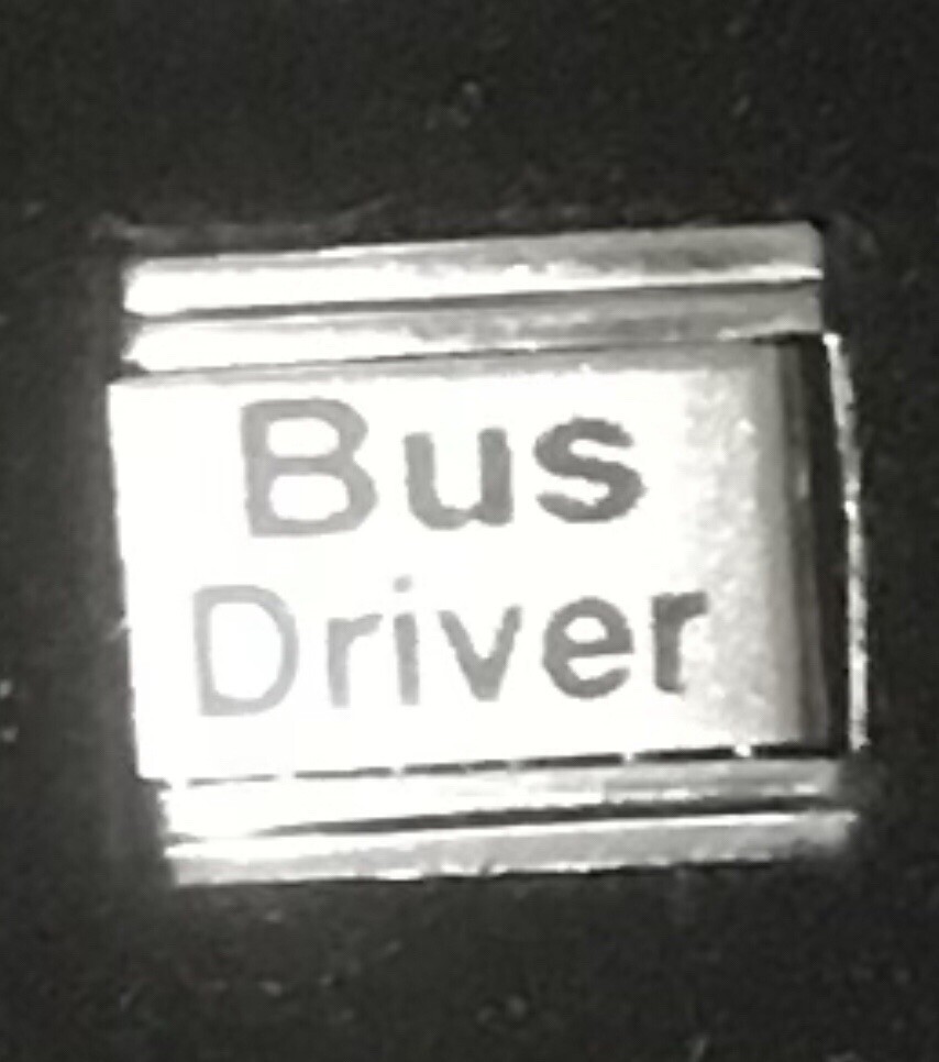 Bus Driver Laser Italian Charm Link 9MM K18