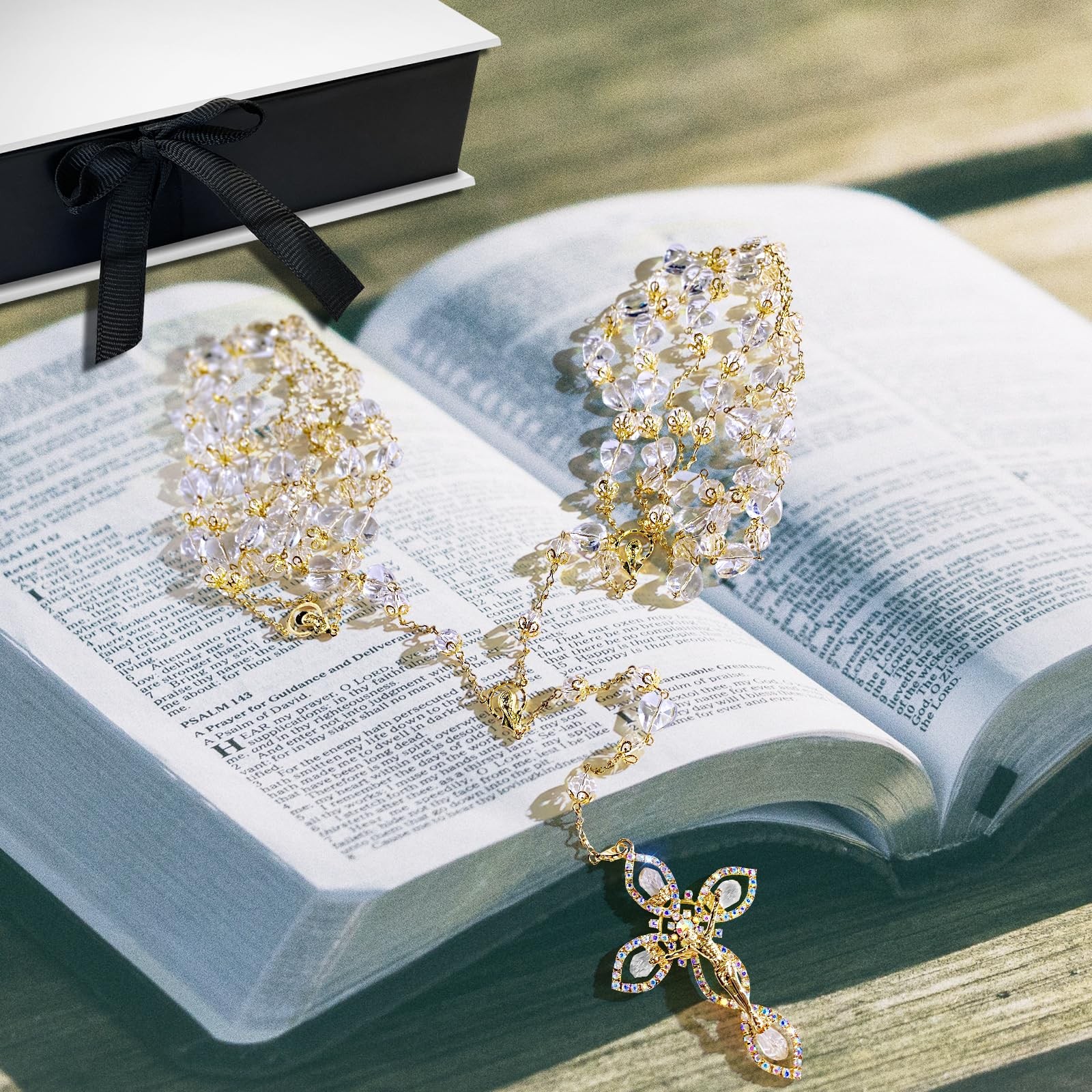 Heart Box Crystal Rosary Wedding Lasso Lazo Para Boda Catolica Los Novios