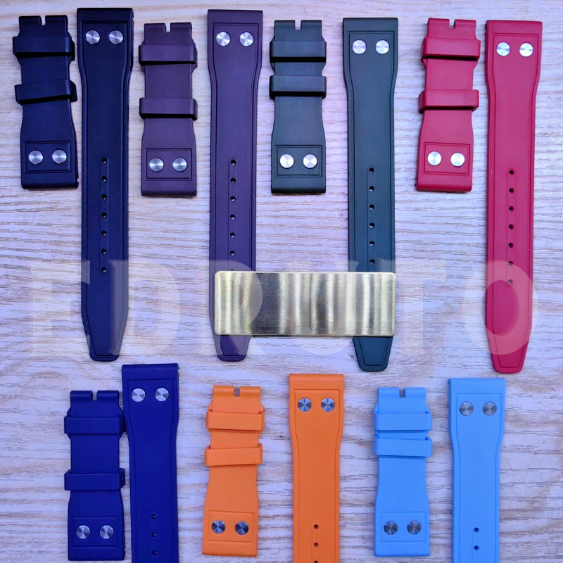 Replacement Quick Change 21mm FKM Rubber Watch Strap Fits IWC Pilot’s 43mm