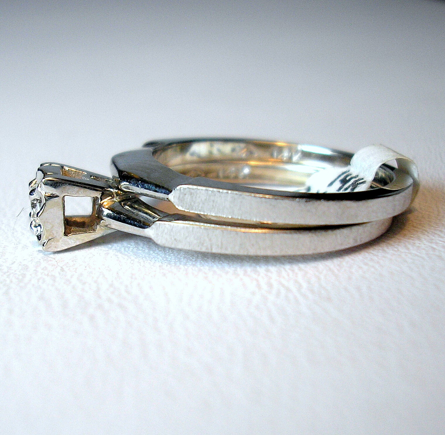 0.11 ct Natural Diamond F/SI-3 14K White Gold Wedding Ring Set Was $795 Video