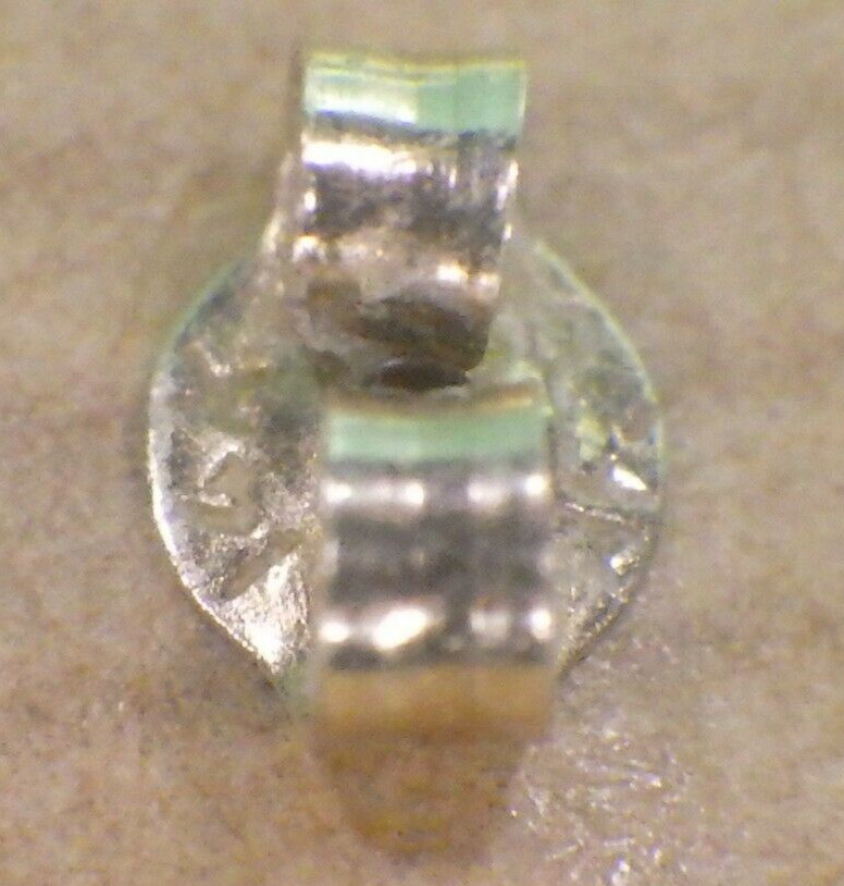 vintage marked 14K gold earring push back approx. 3X3mm maker HKC?