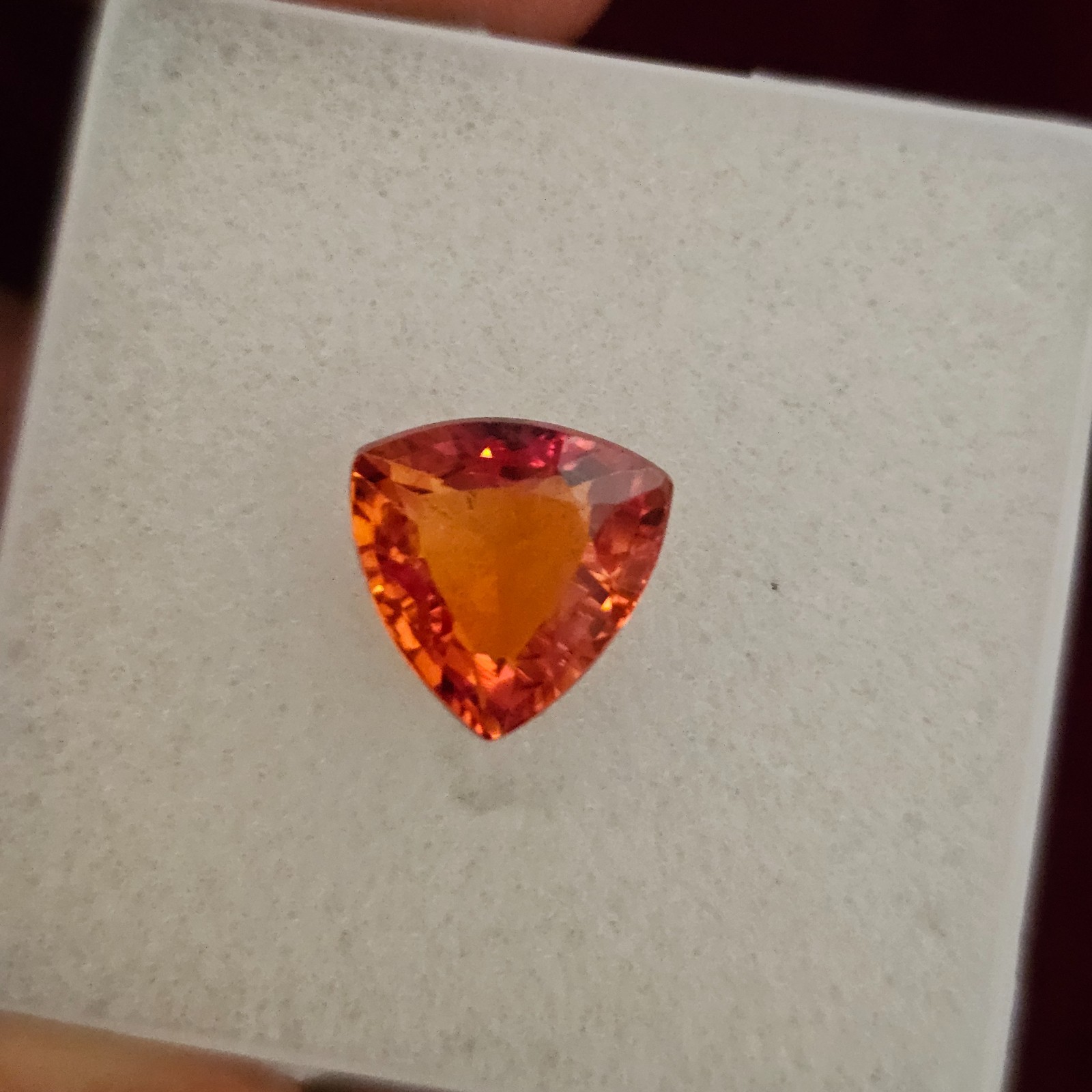 2 Pcs 14.40 Ct each Lab Created Orange Sapphire Trillion Cut Loose Gemstone