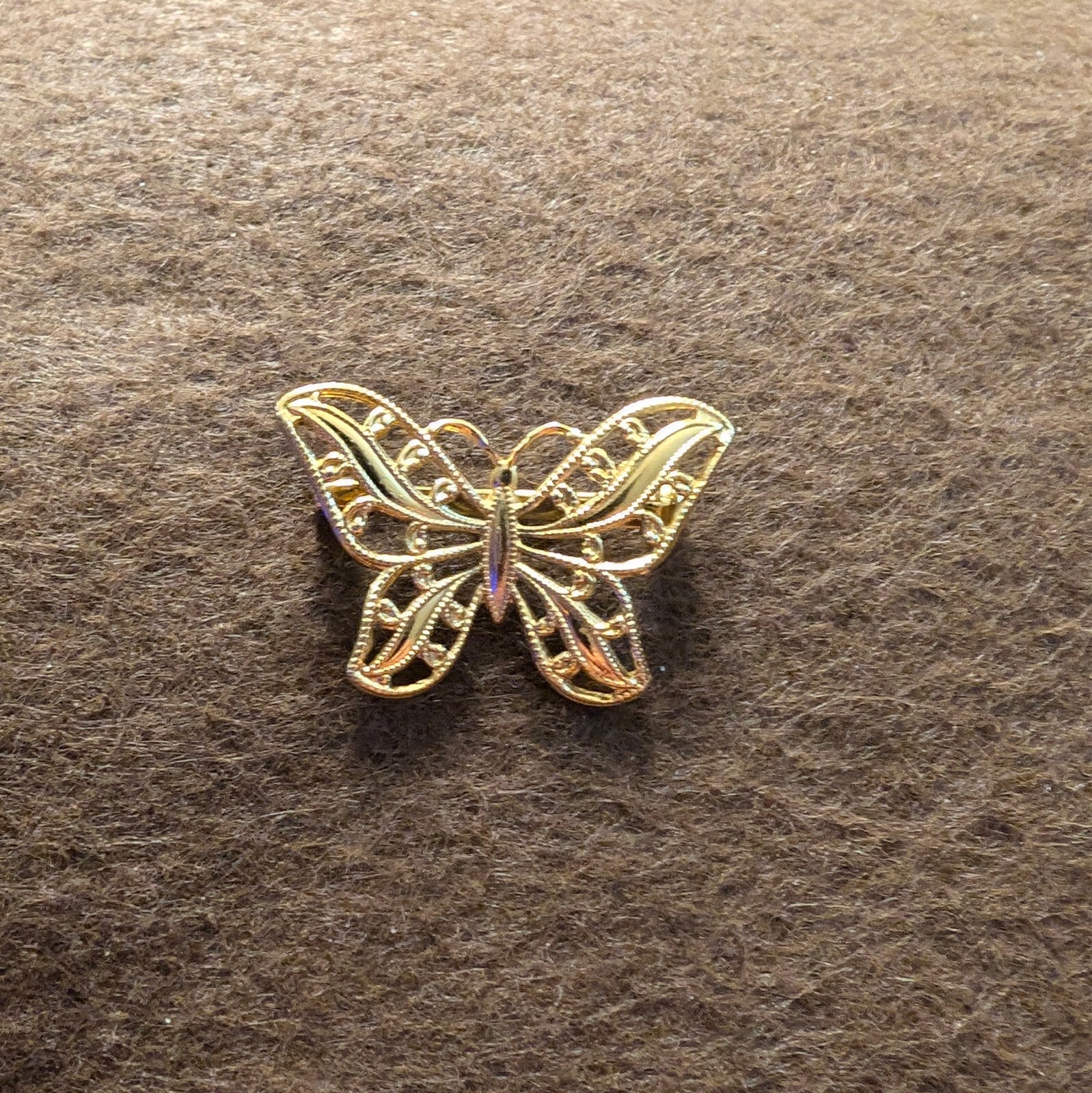 Vintage Gold Tone Signed Napier Filigree Butterfly Pin Brooch