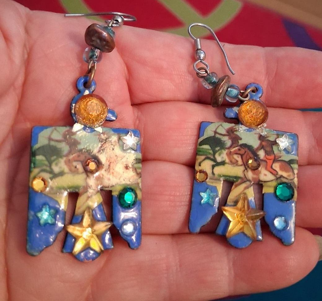 Designs From The Deep Wild West Eagle Stars Repurposed Earrings!