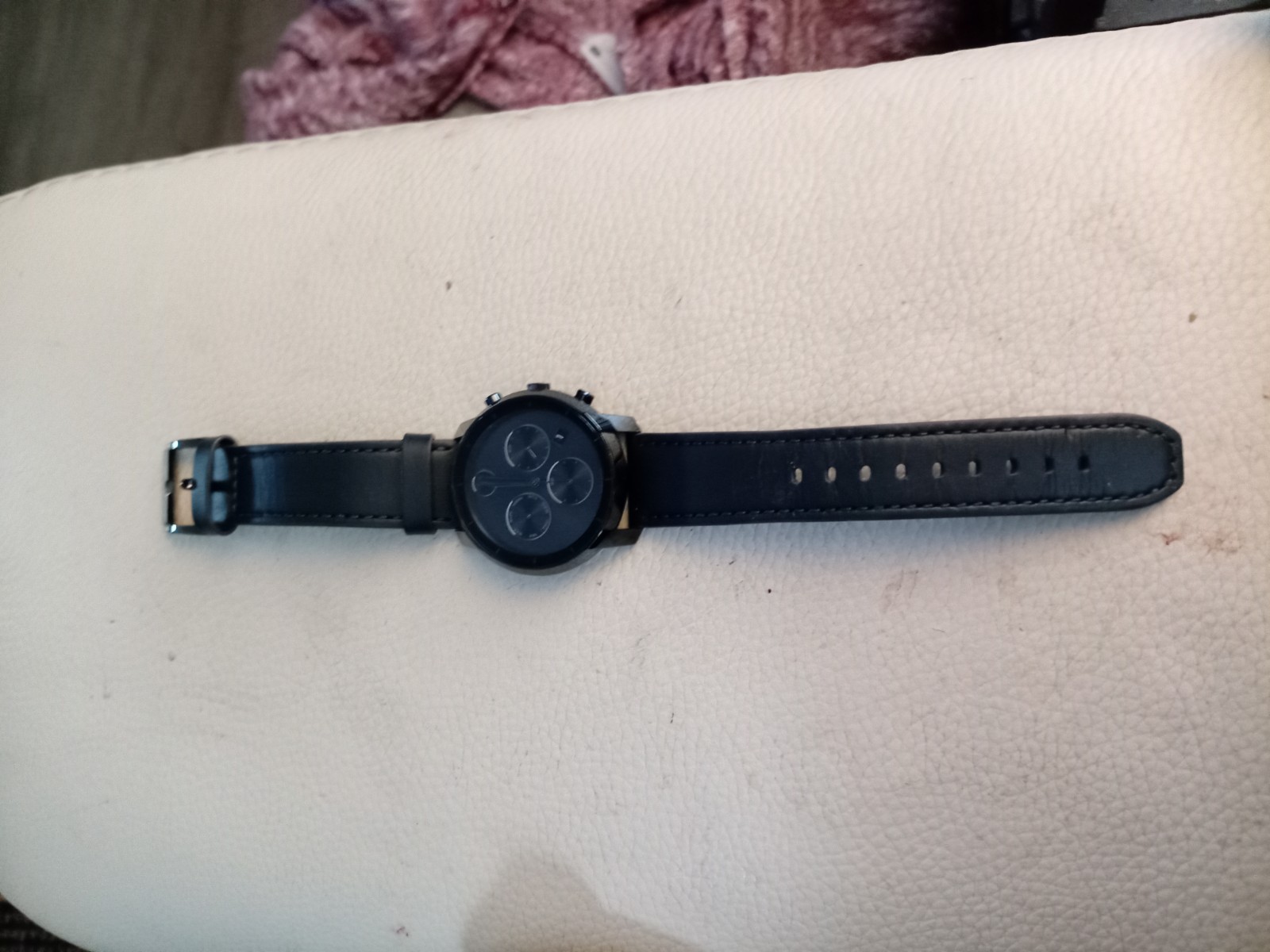 Movado Bold Blue Dial New Leather band Swiss Chronograph Watch- 3600403 44mm