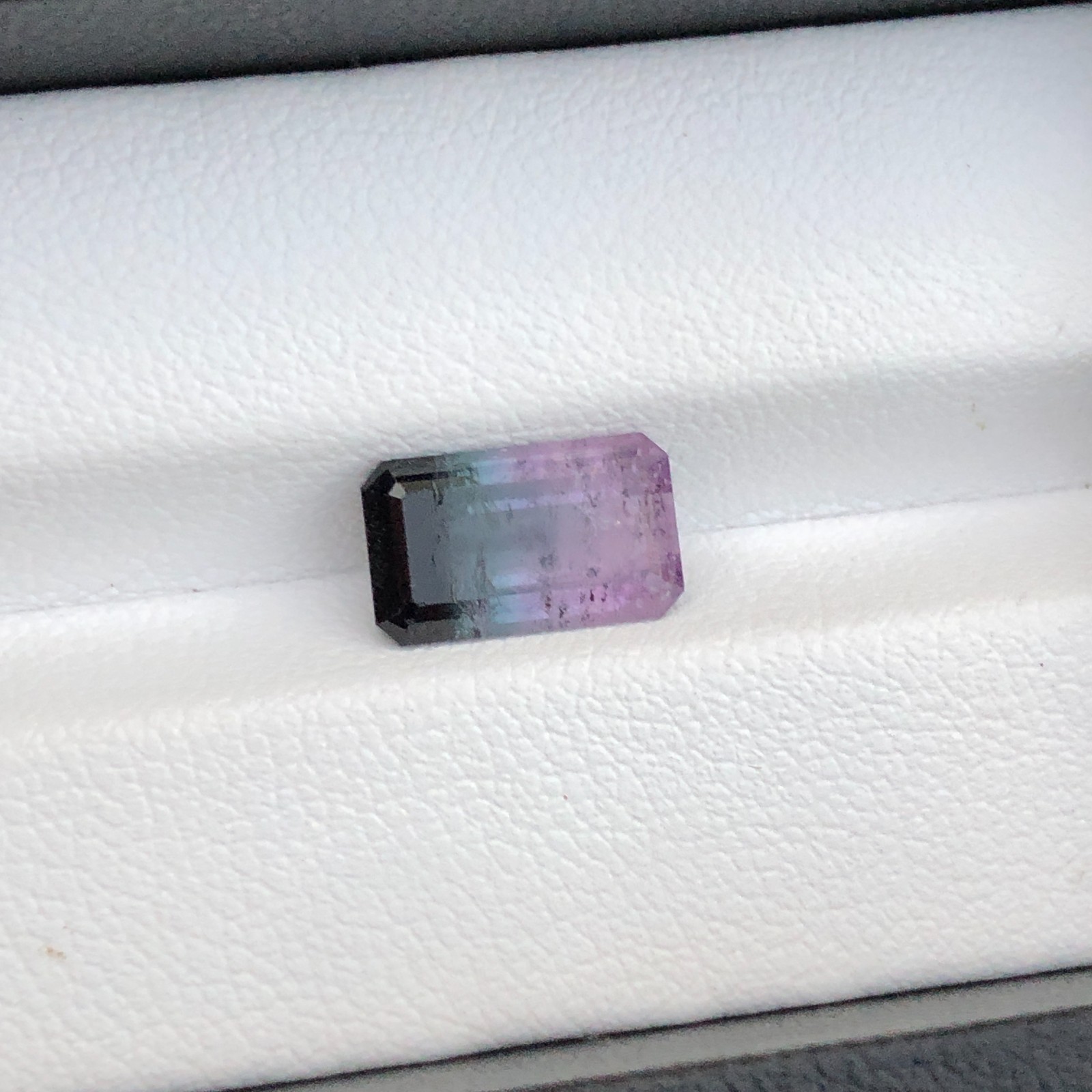 2.95 Carat Natural Loose Tri Tourmaline Emerald Cut Gemstone | Unheated
