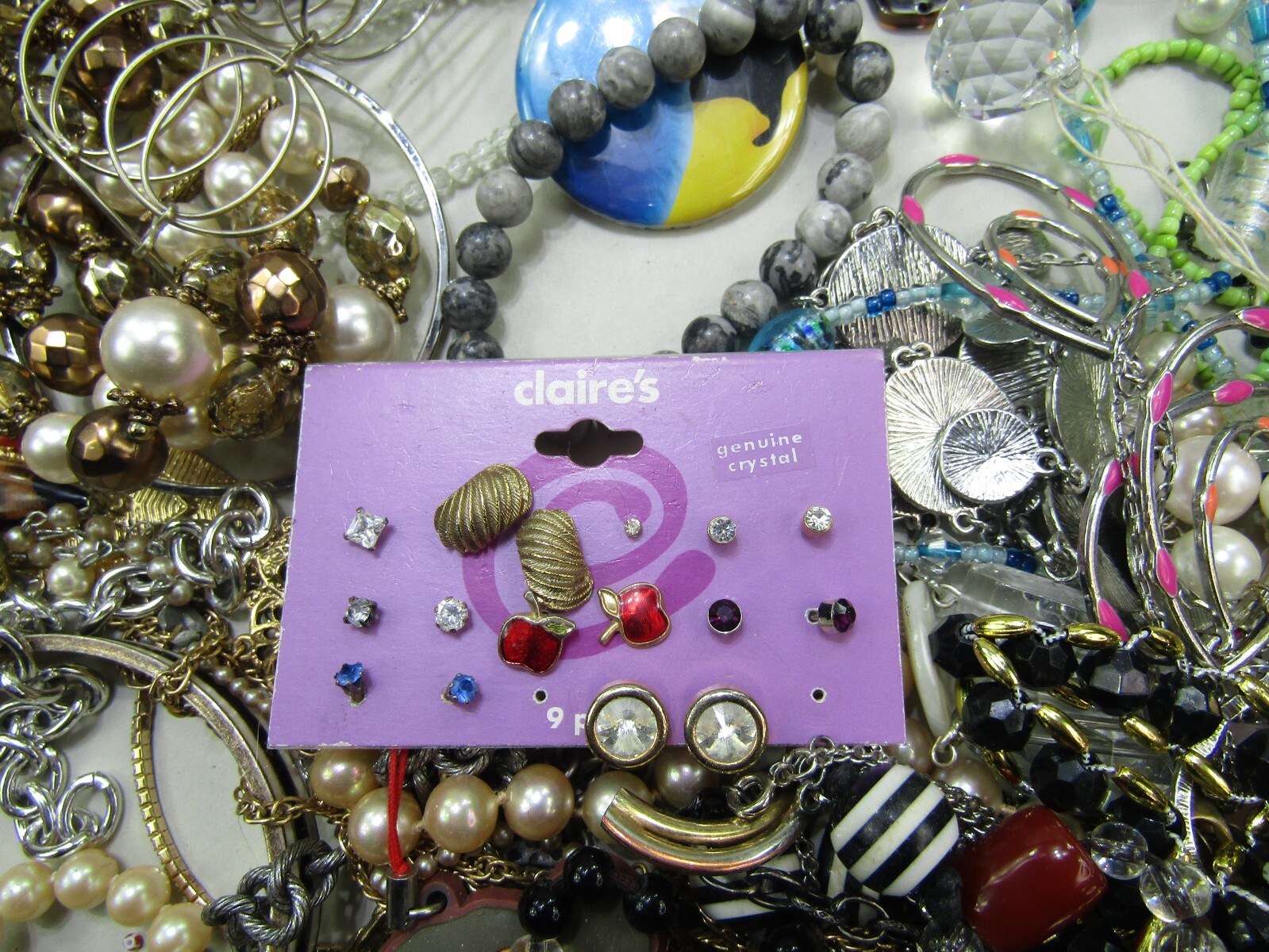 Jewelry Necklaces Earrings Studs Hoops Dangle Rings Bracelets Pins Mixed Lot