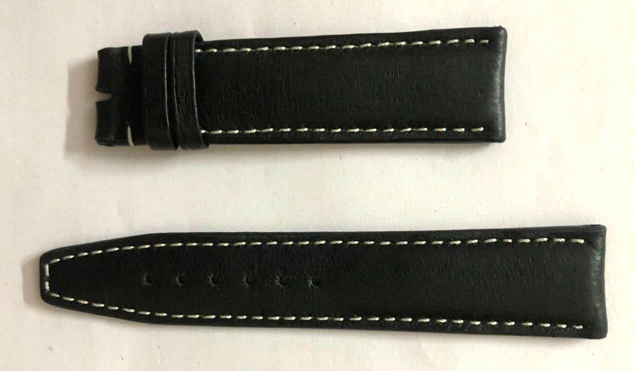 Genuine Muhle Glashutte 22 mm Black Leather Watch Strap Band without Buckle