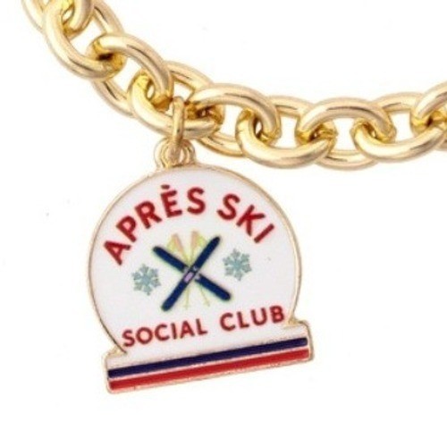 CANVAS STYLE Gold Tone Après Ski Charm Bracelet Winter Theme Jewelry NWT