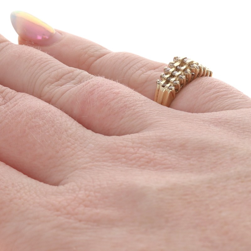 Yellow Gold Diamond Band – 10k Round Brilliant 1.10ctw Ring