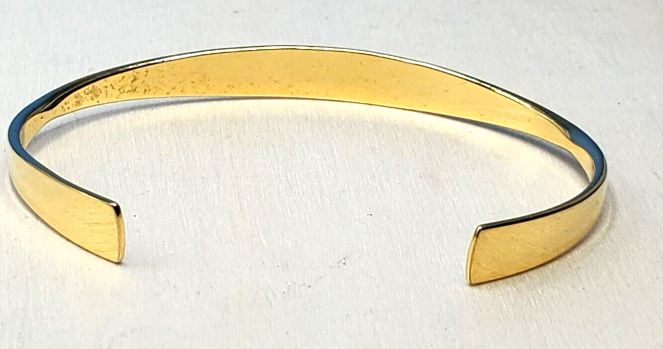 Vintage Cuff Bracelet ENGRAVED NAN Gold Tone Signed Napier @ trueblue0080 -h12