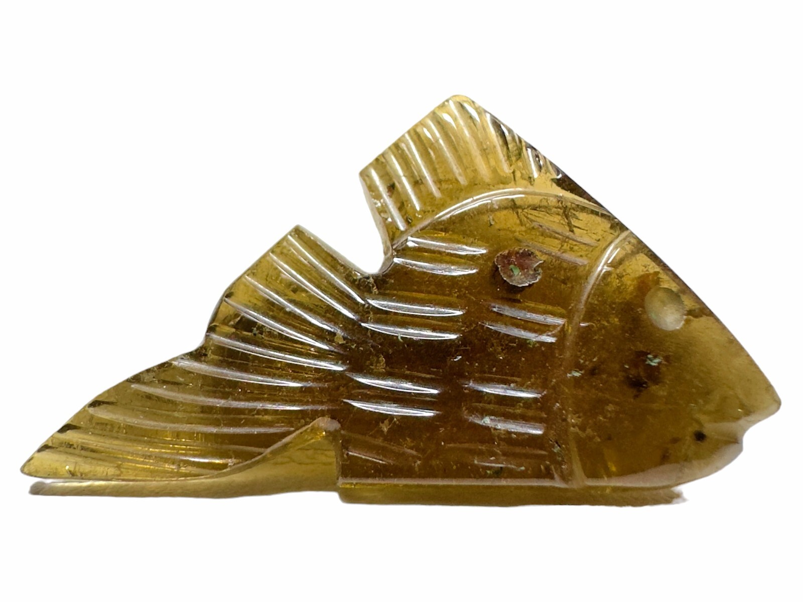 Tourmaline fish carvings, Tourmaline carved fish, Bicolor tourmaline carvings, F