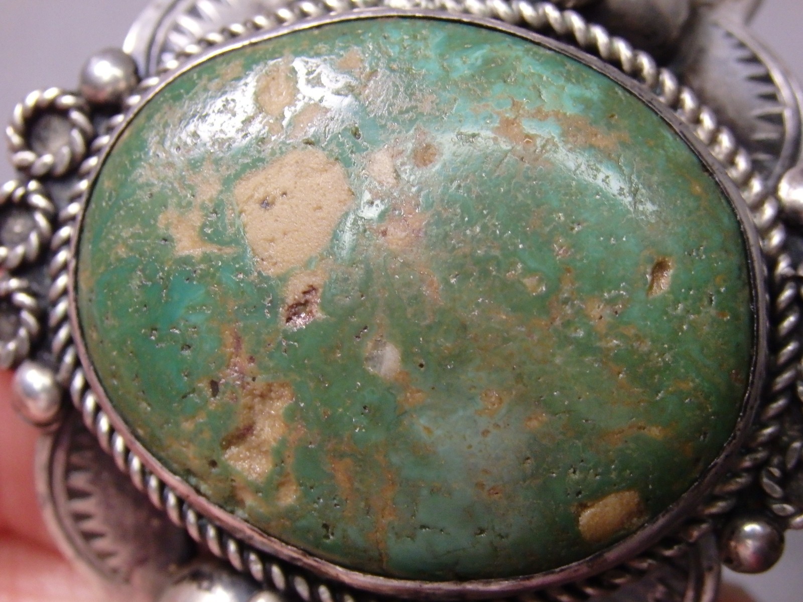 Fred Harvey Era NAVAJO Natural CERRILLOS TURQUOISE Sterling Silver 49g Bracelet