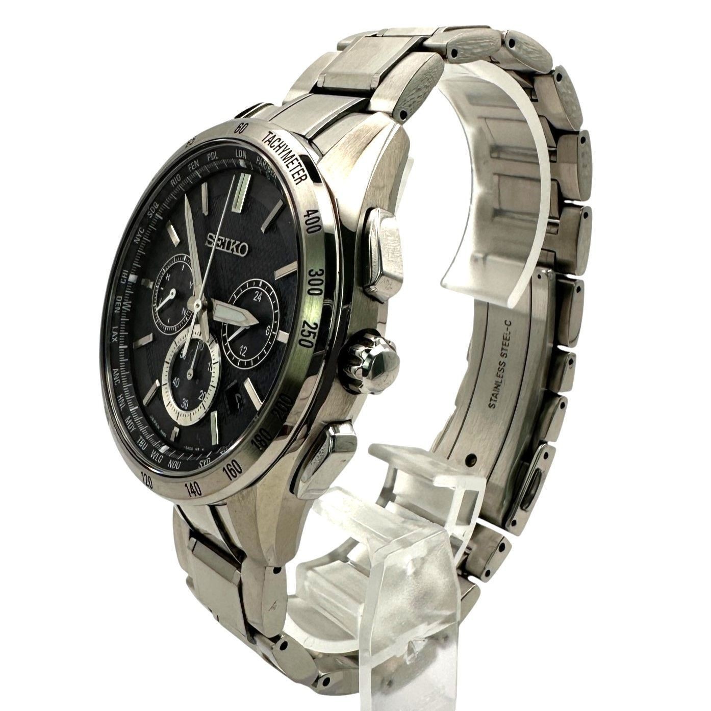 [Full Set] Seiko Brightz SAGA193 8B92-0AB0 Solar Radio Flight Expert Black Dial