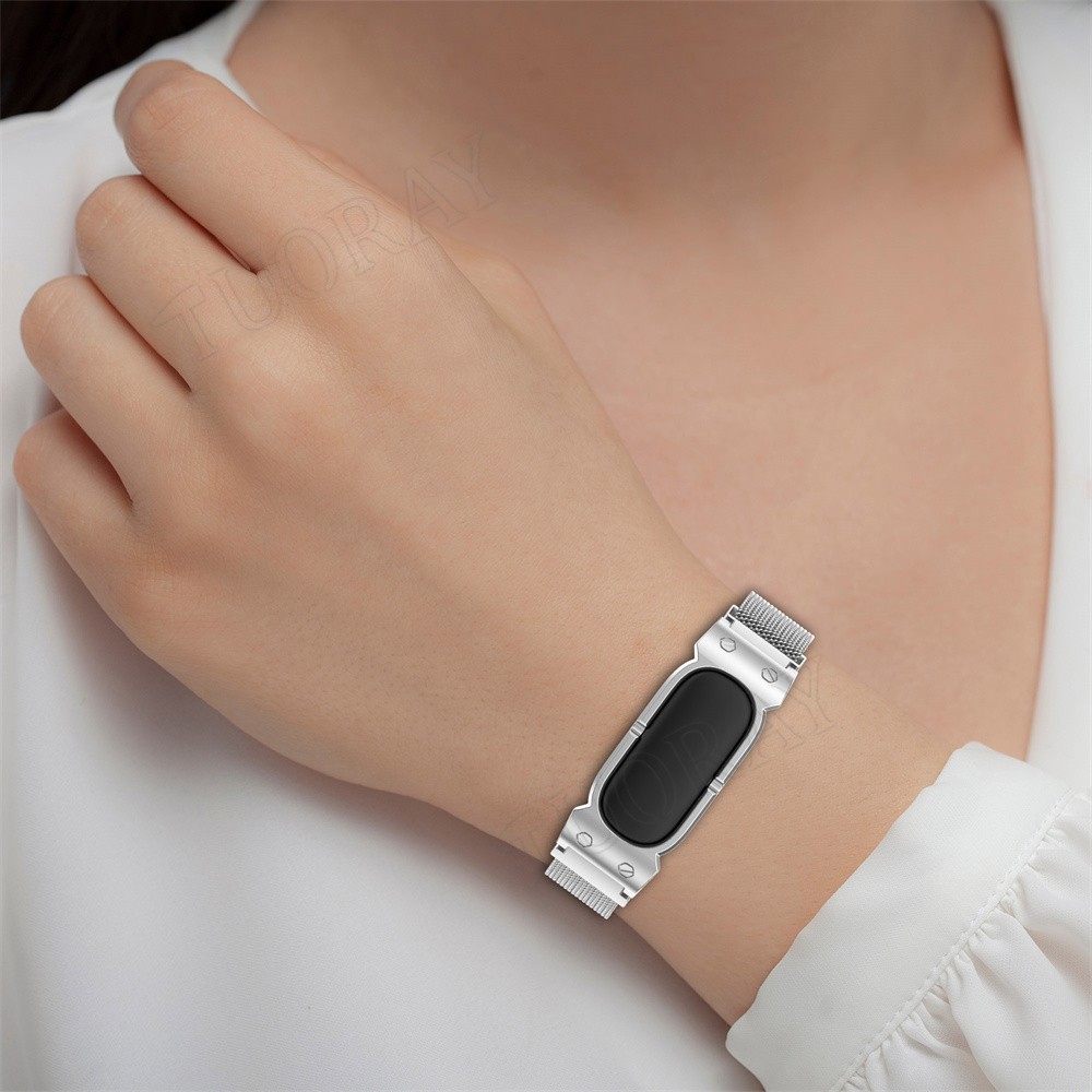 Stainless Steel Metal Adjustable Strap For Google Fitbit Air Replacement Band