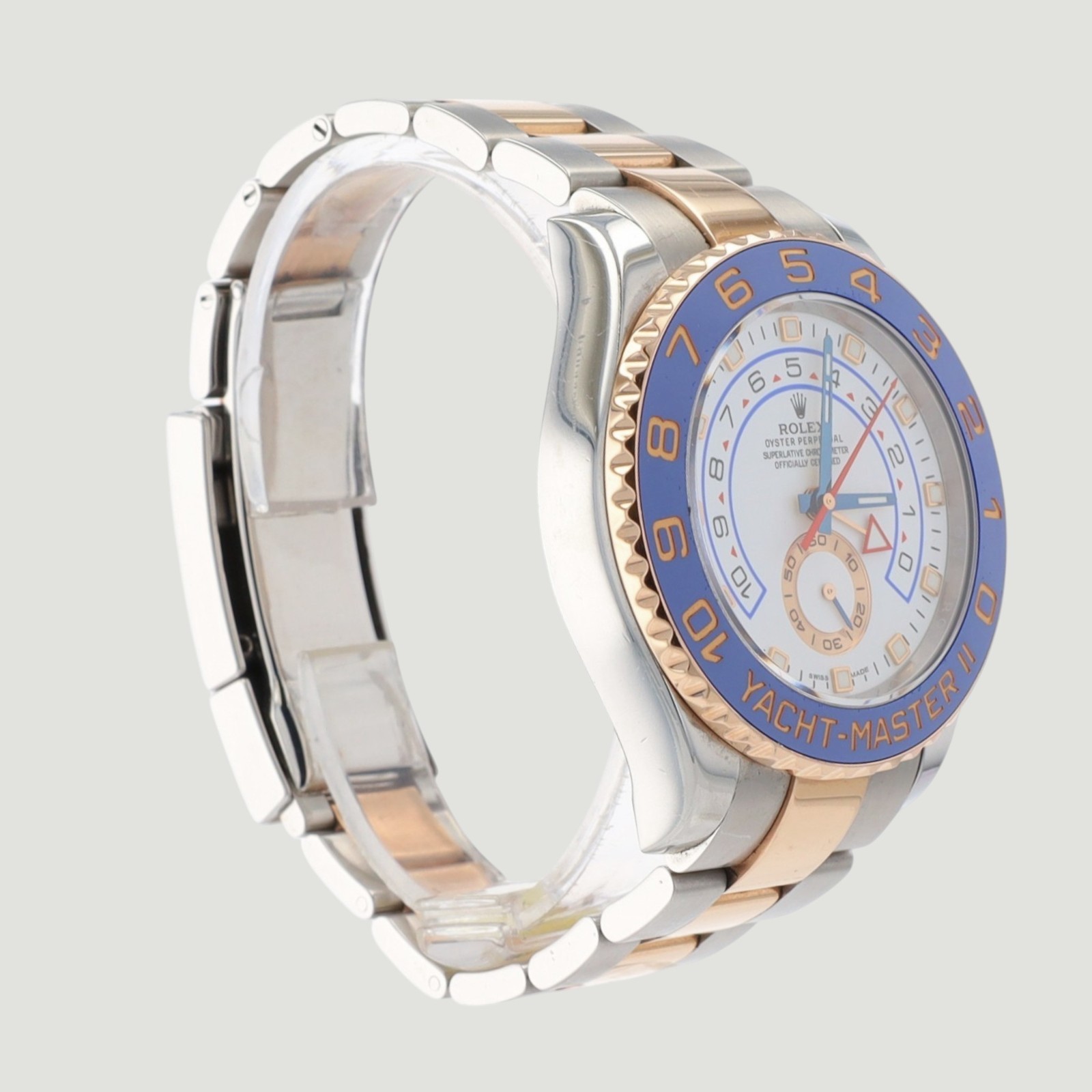 Rolex Yacht-Master II 116681 44mm White Dial 18K Rose Gold Steel Automatic Watch